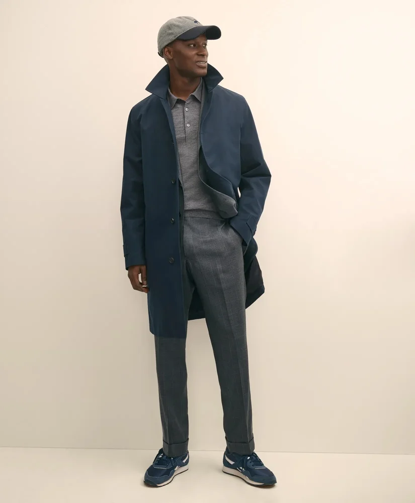 Bonded Cotton Top Coat with Removable Liner in Black Watch - 1