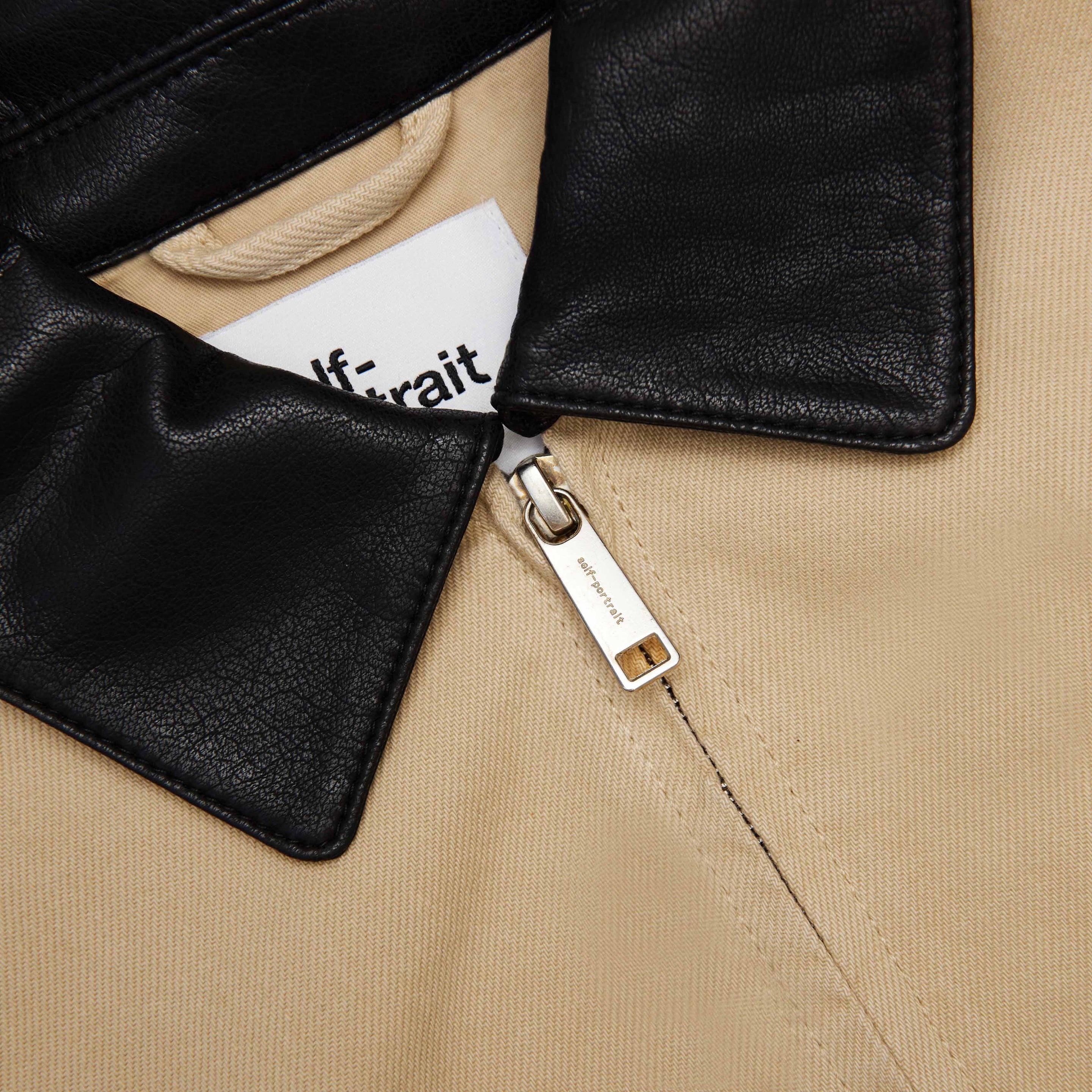 Beige Denim Cropped Jacket - 5