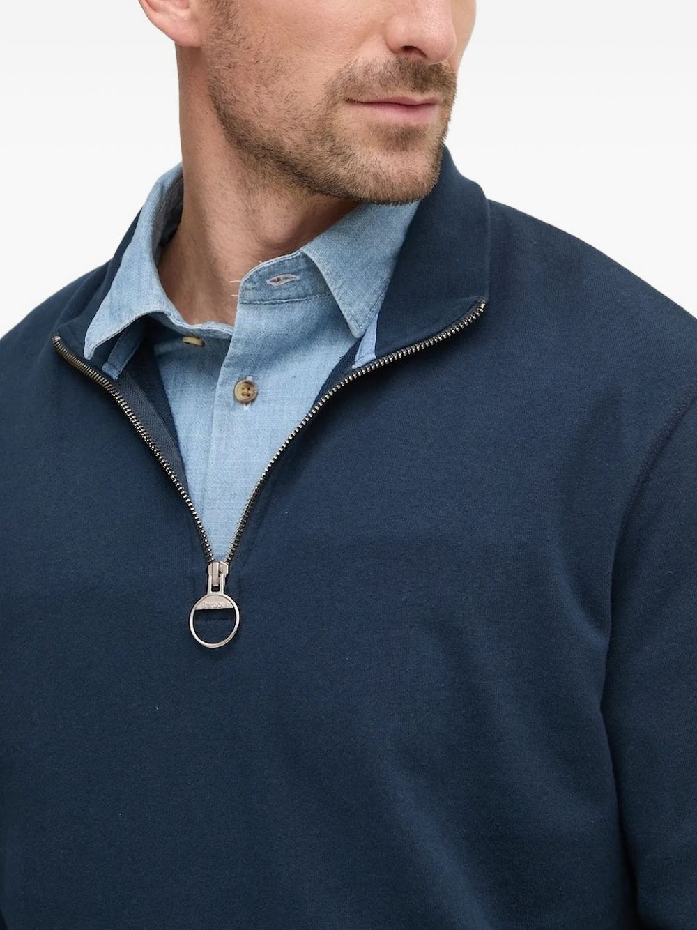 half-zip cotton sweatshirt - 2