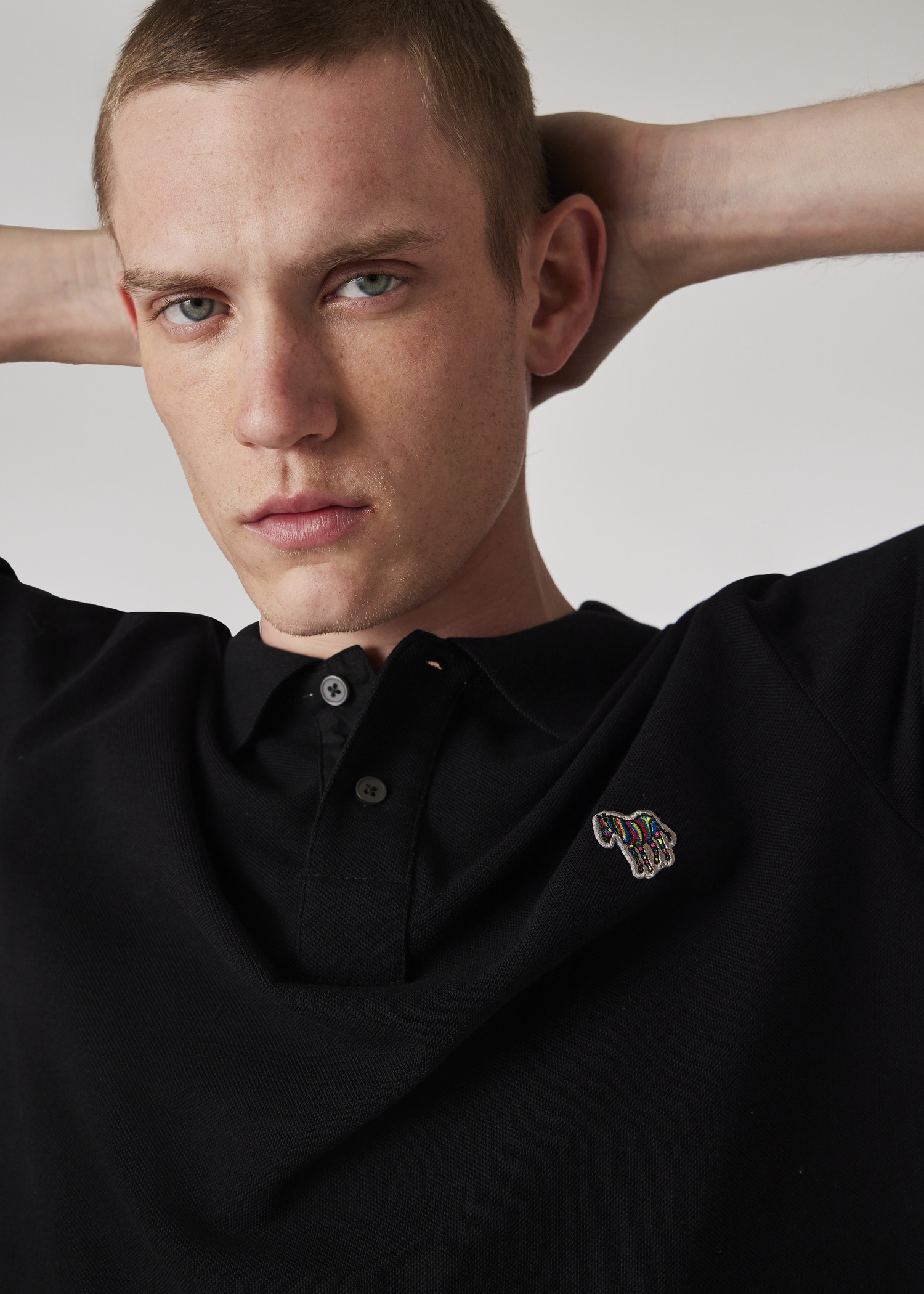 Black Cotton-Piqué Zebra Logo Polo Shirt - 5