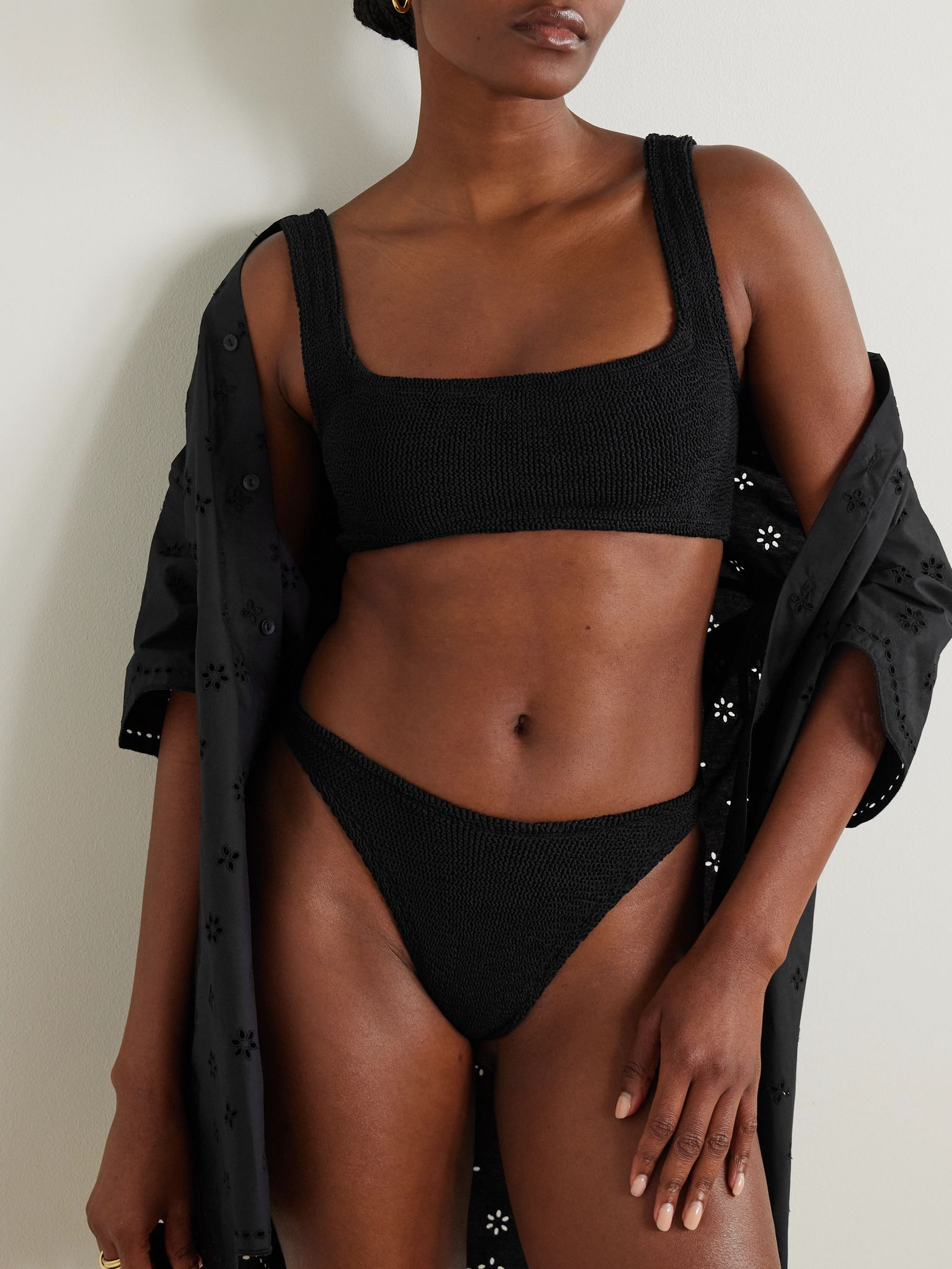 + NET SUSTAIN Xandra seersucker bikini Black - 2