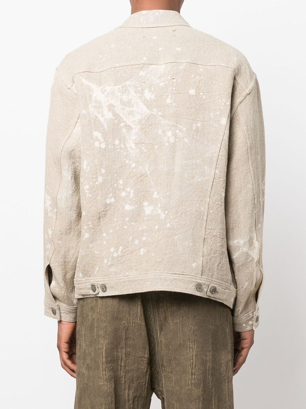 paint-splatter linen jacket - 4