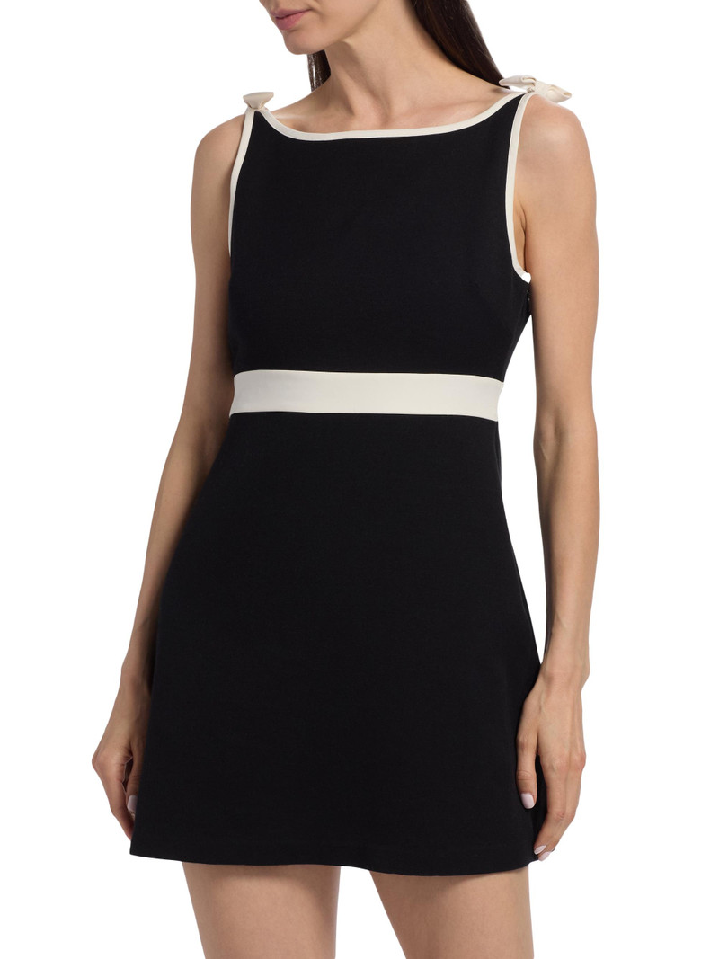 Women's Catrice Contrast Trim Bow Minidress - Black 3