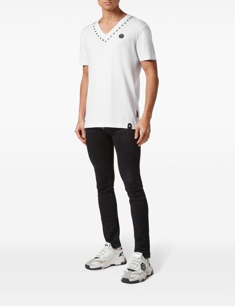 PHILIPP PLEIN star-stud cotton T-shirt outlook