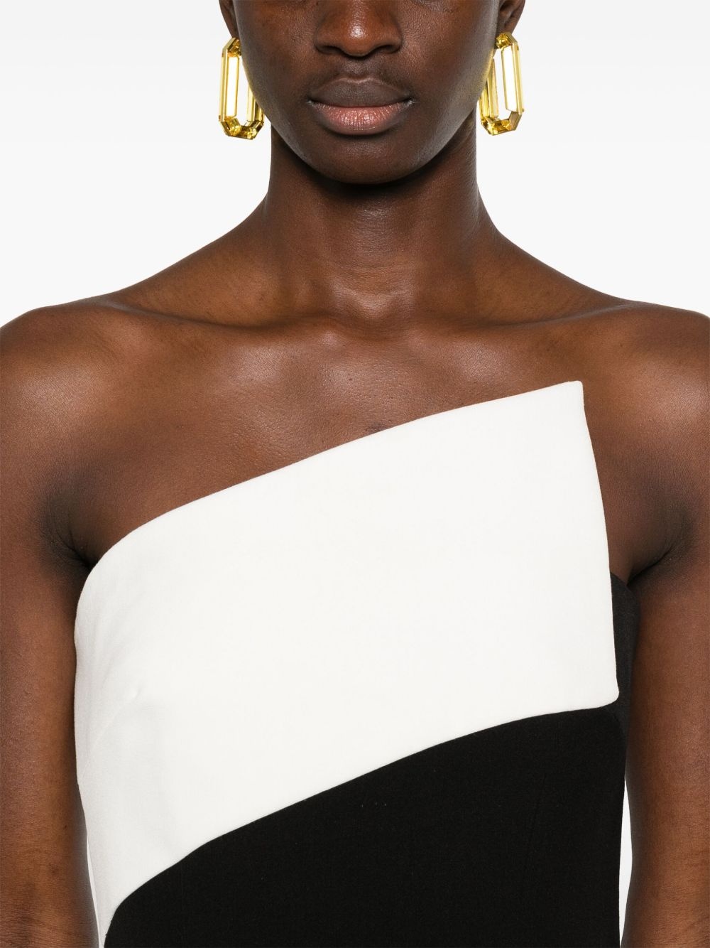 contrast-panel midi dress - 5