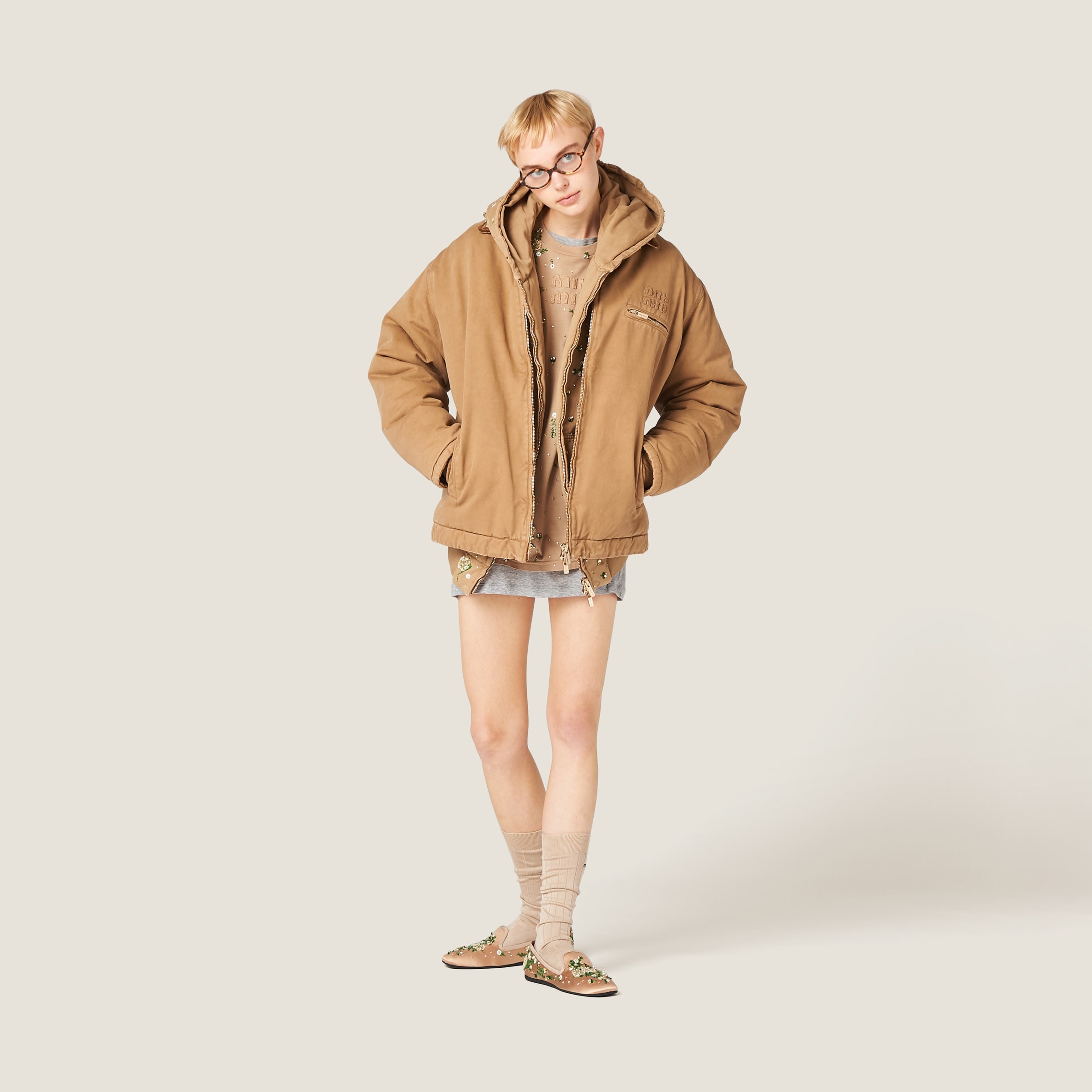 Embroidered garment-dyed gabardine blouson jacket - 2