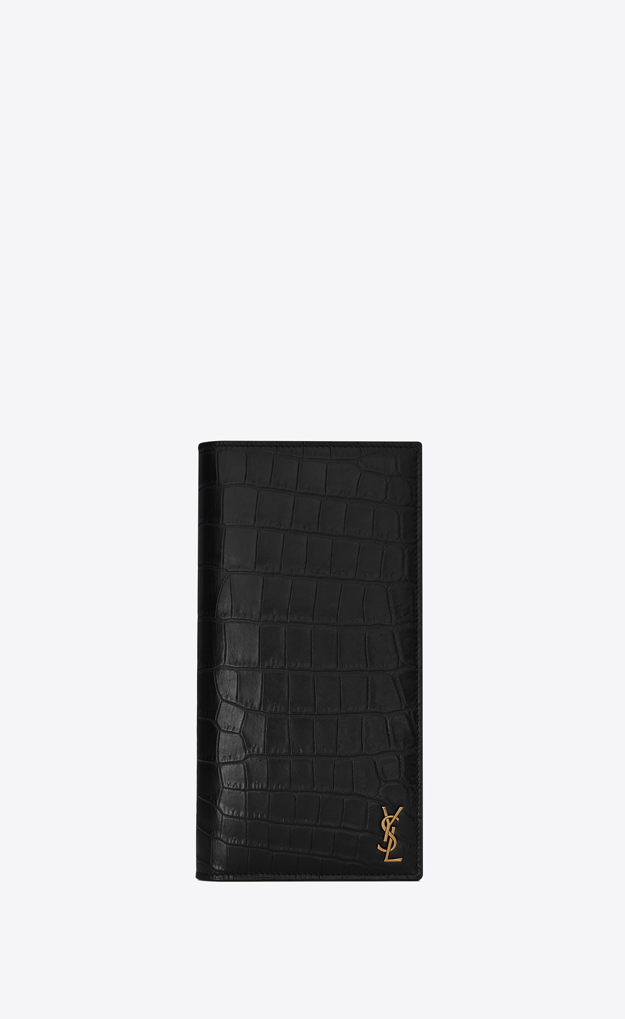 tiny cassandre continental wallet in crocodile embossed matte leather - 1