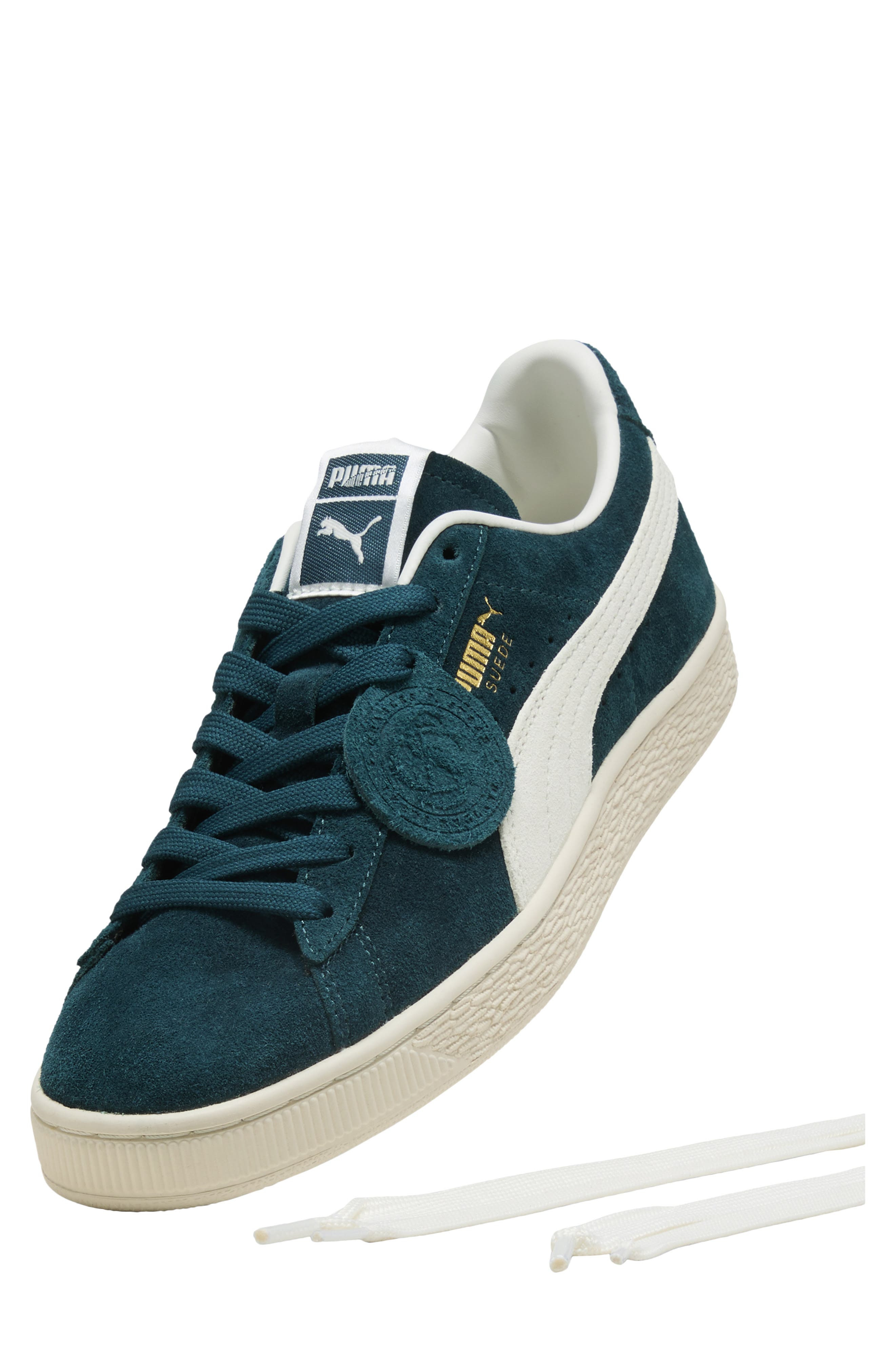 PUMA Charles F. Stead Suede Sneaker in Persian Blue/Puma White at Nordstrom - 9