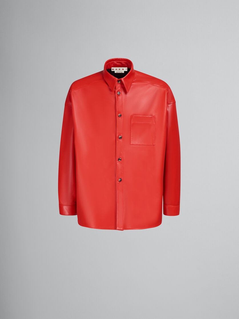 RED NAPPA LEATHER SHIRT - 1