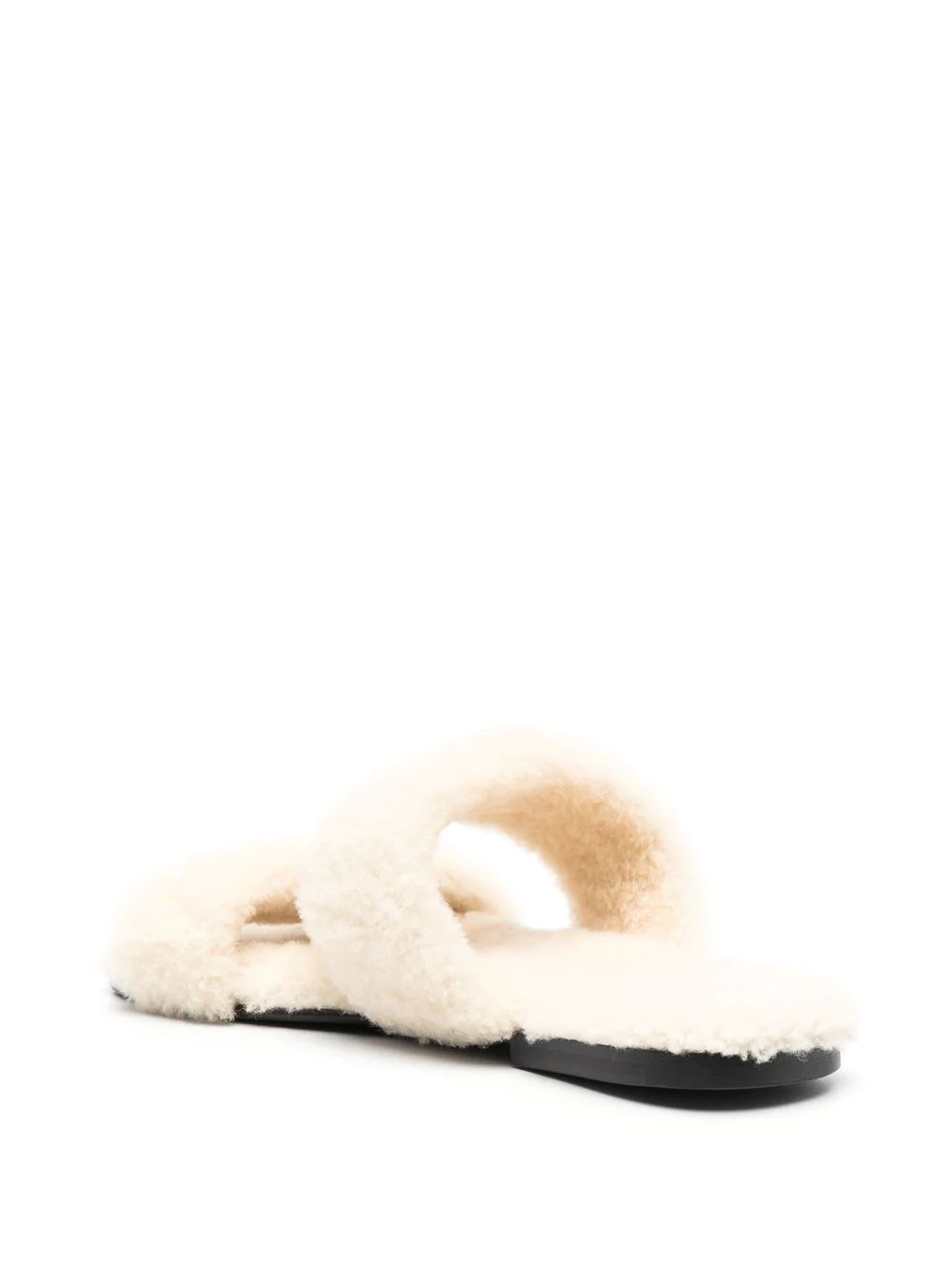 shearling flat mules - 6