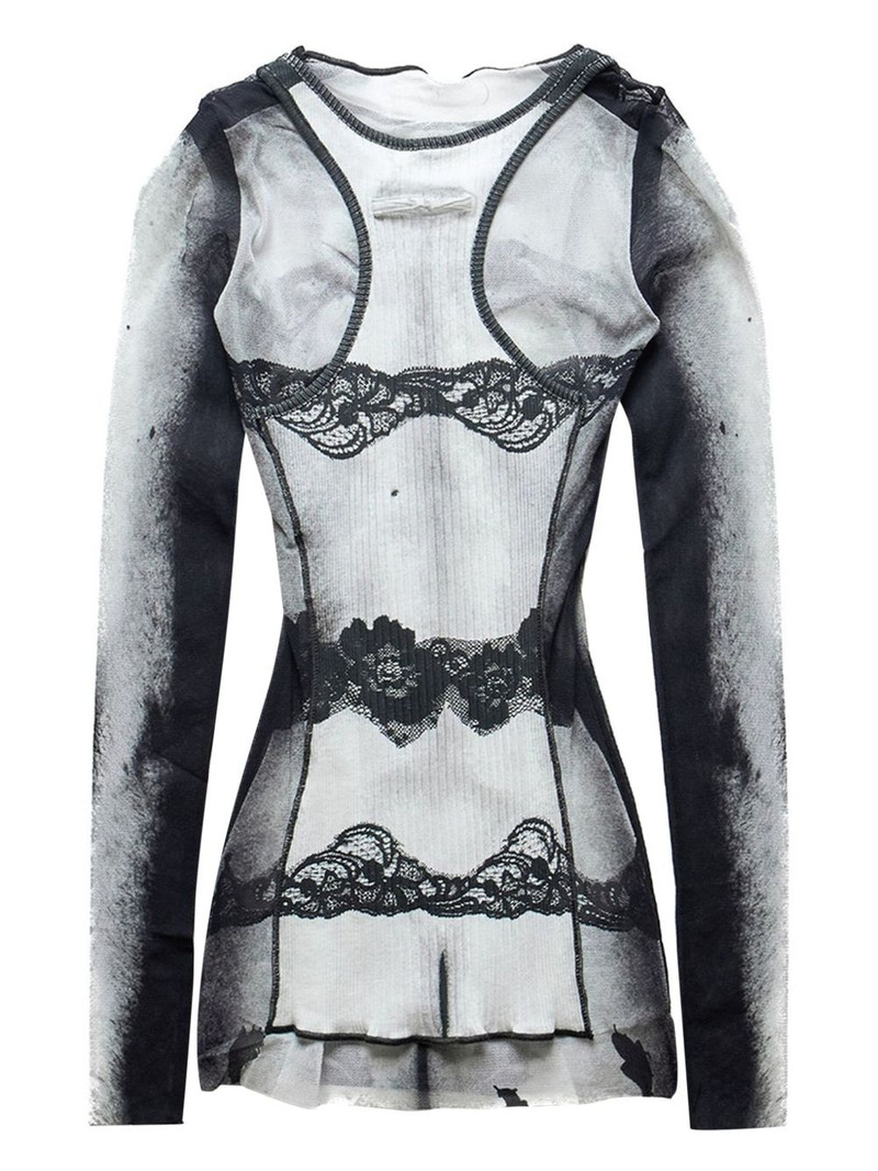 Jean Paul Gaultier trompe l'oeil-print T-shirt outlook
