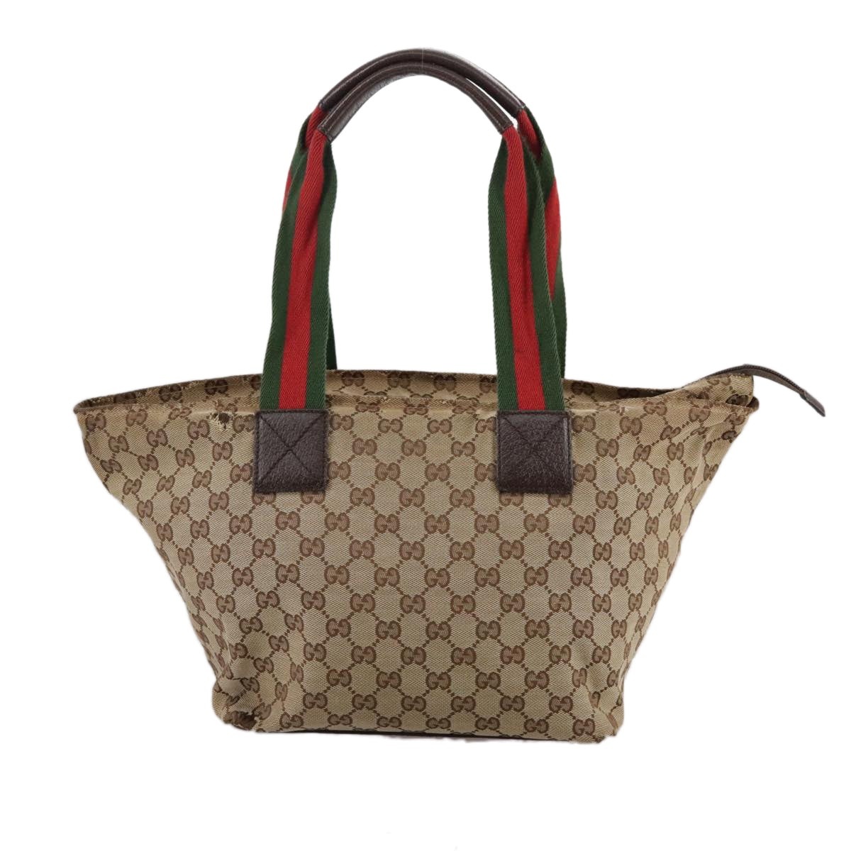 GUCCI GG Canvas Web Sherry Line Tote Bag Beige Silver - 2