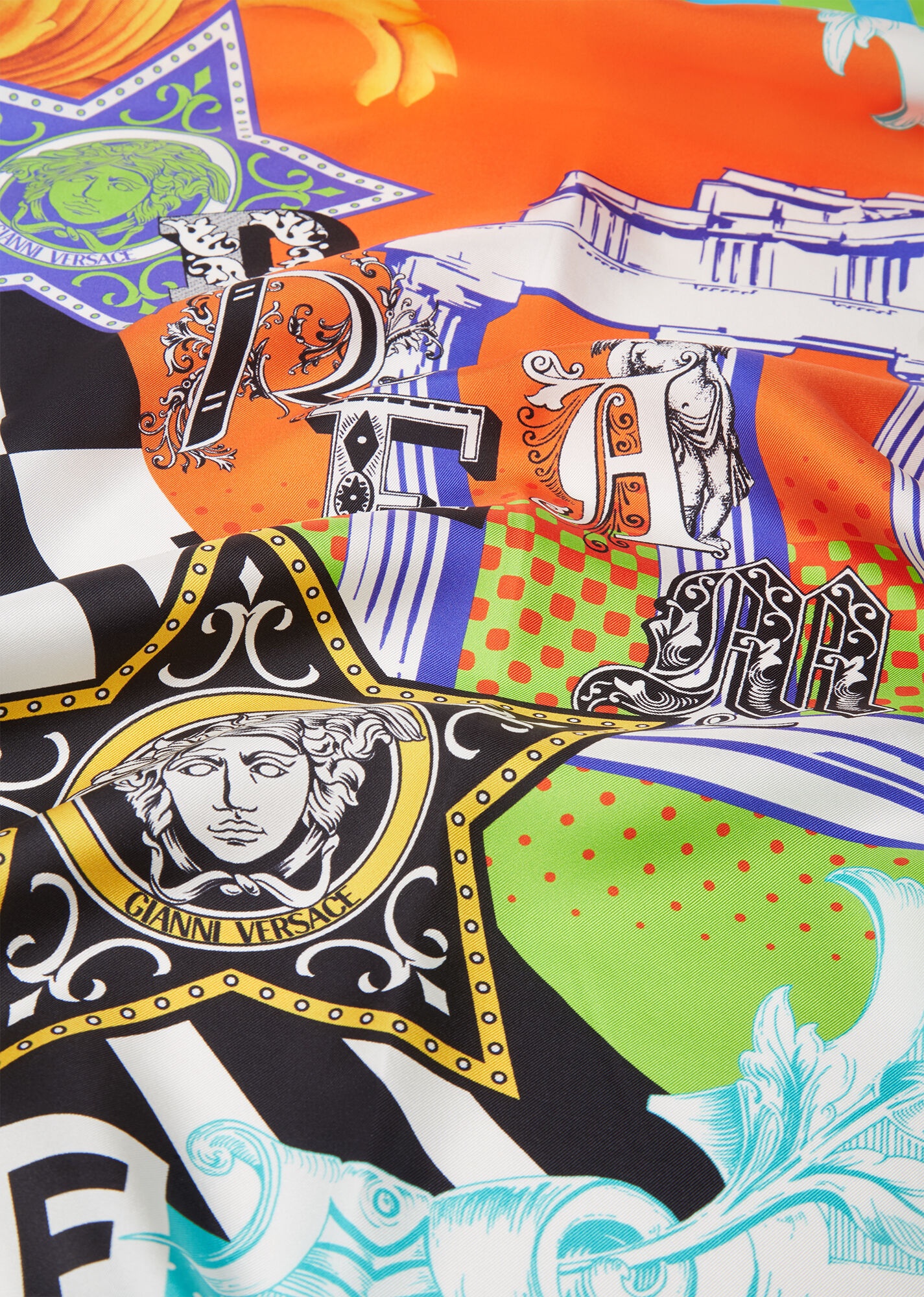 Pop Temple Print Silk Foulard - 2