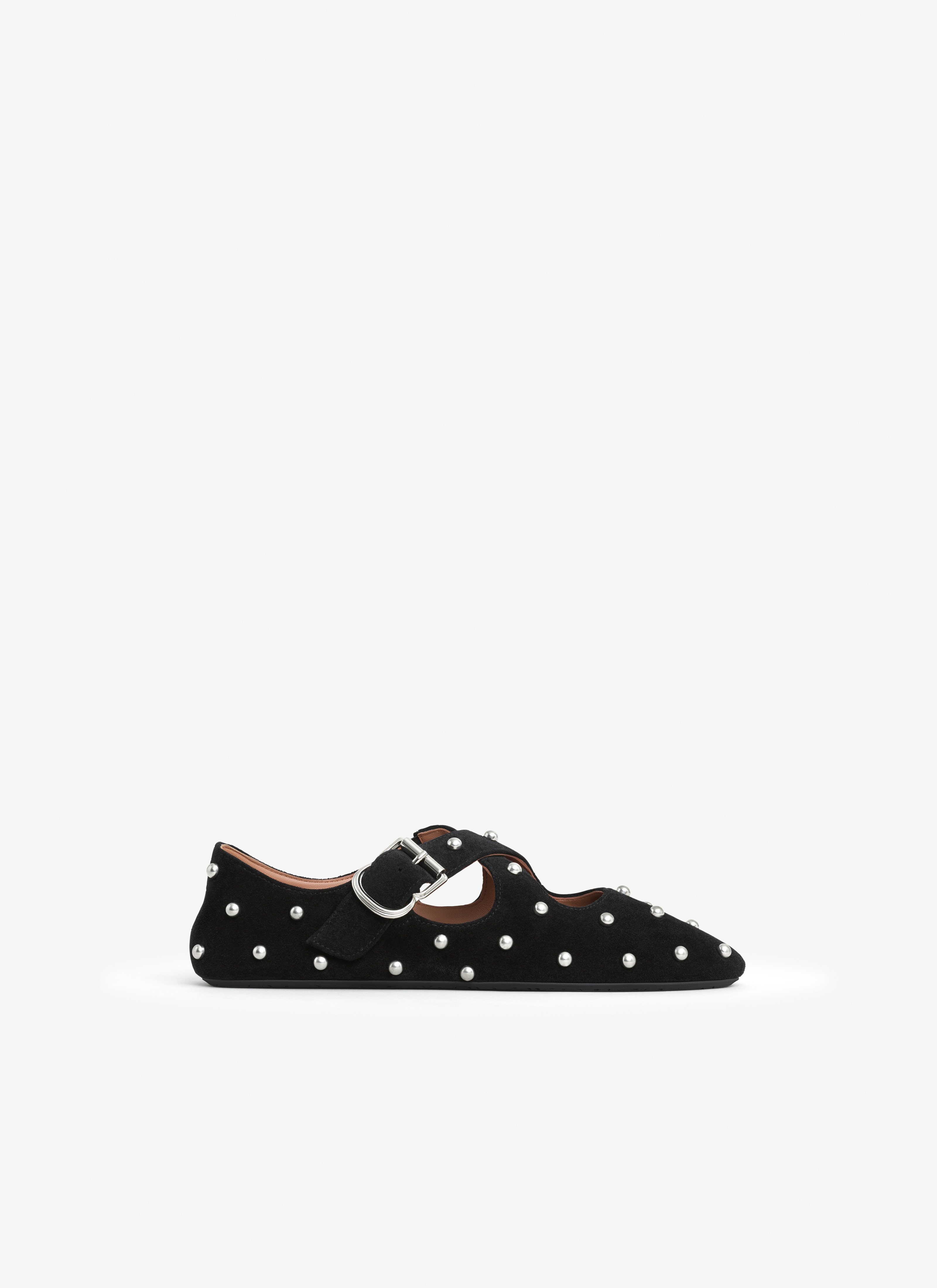 CRISS CROSS BALLET FLATS IN SUEDE WITH STUDS - 1