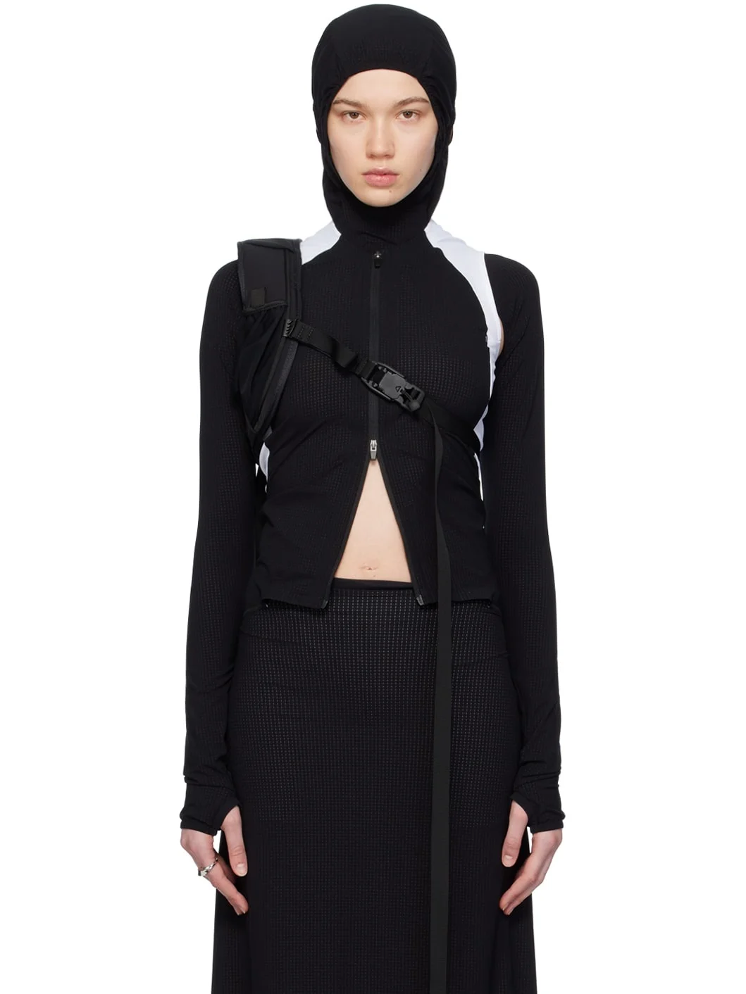 Black Small Soft Leather Action Bag - 1