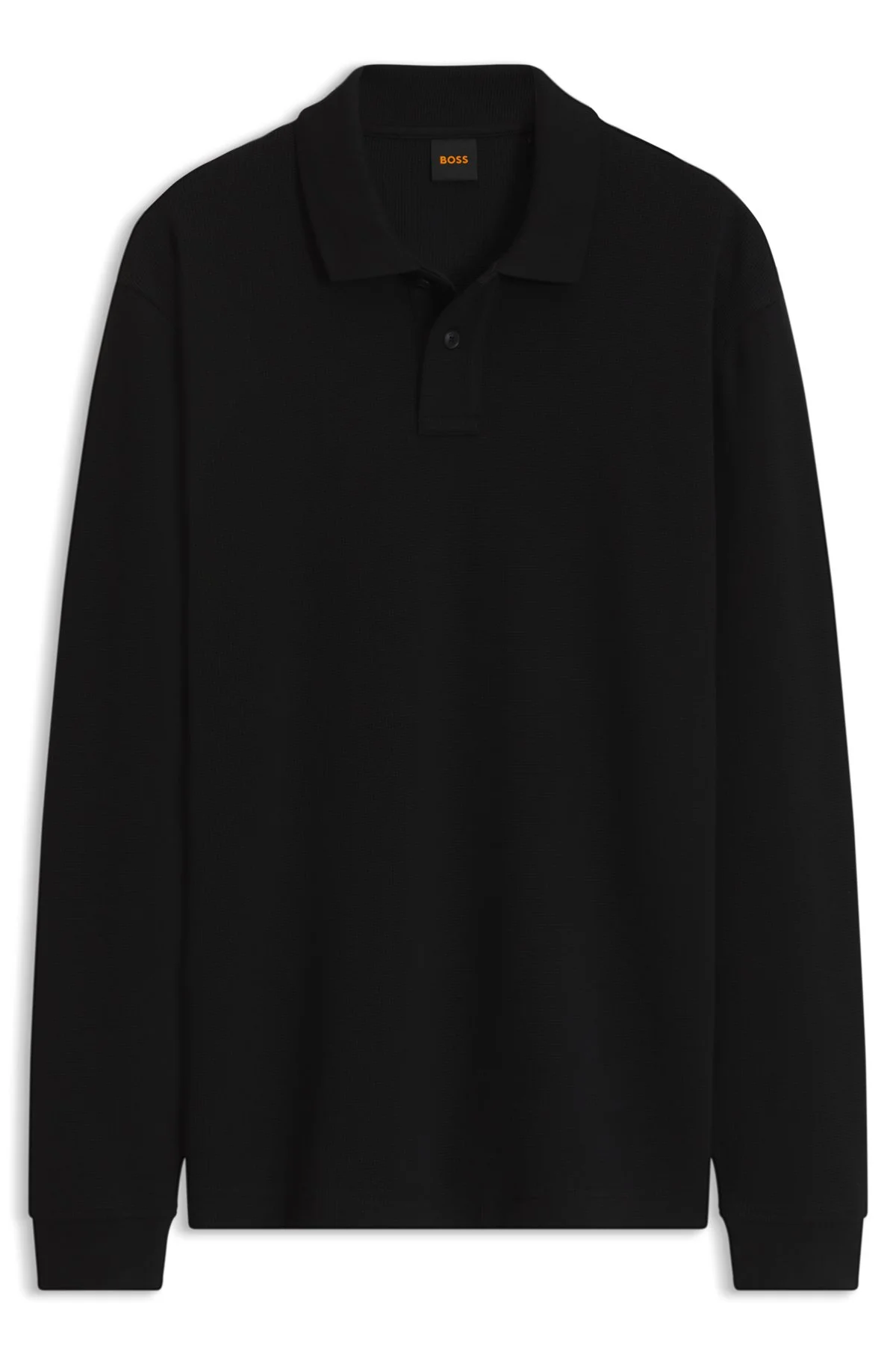 COTTON-BLEND POLO SHIRT WITH WAFFLE-KNIT TEXTURE - 1