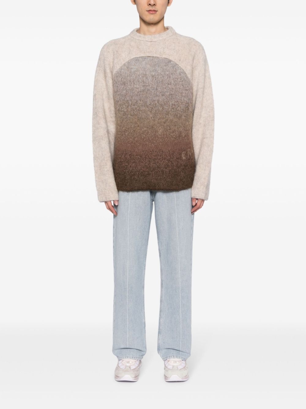 Rainbow gradient-effect crew-neck jumper - 2