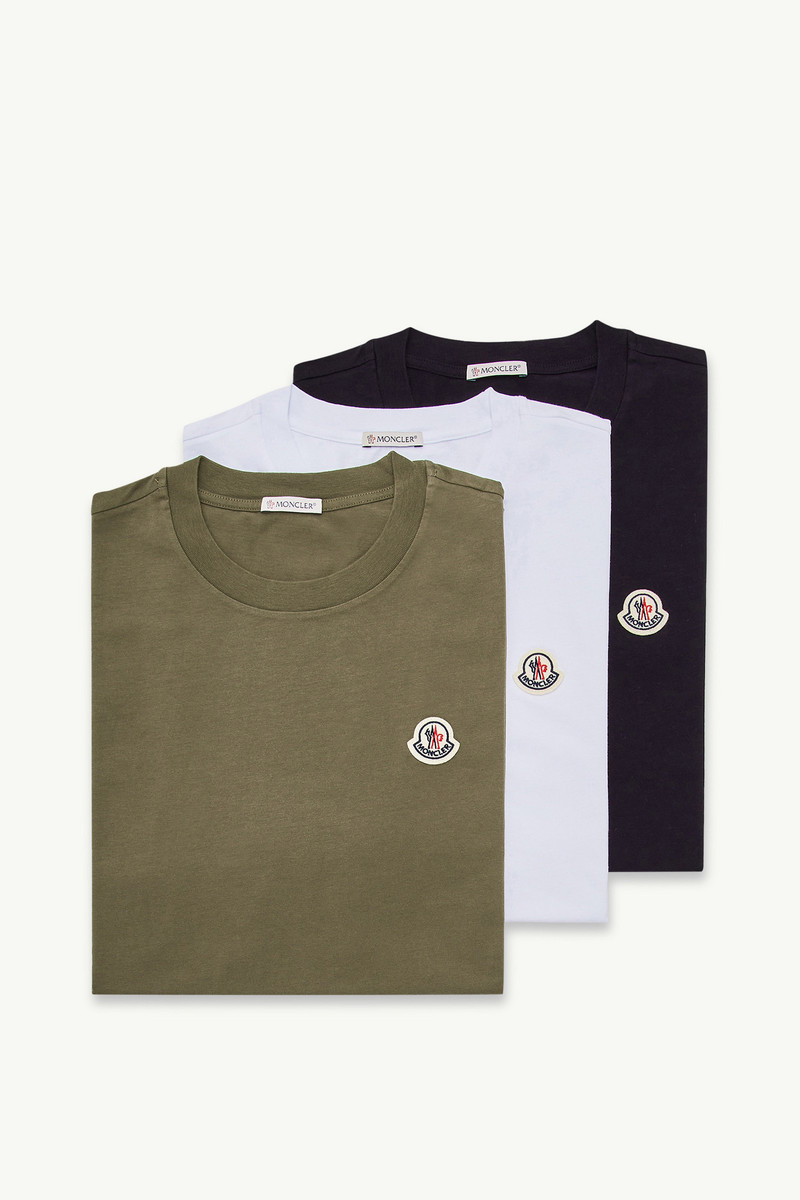 Logo Patch Cotton T-Shirt (Pack of Three) - 1