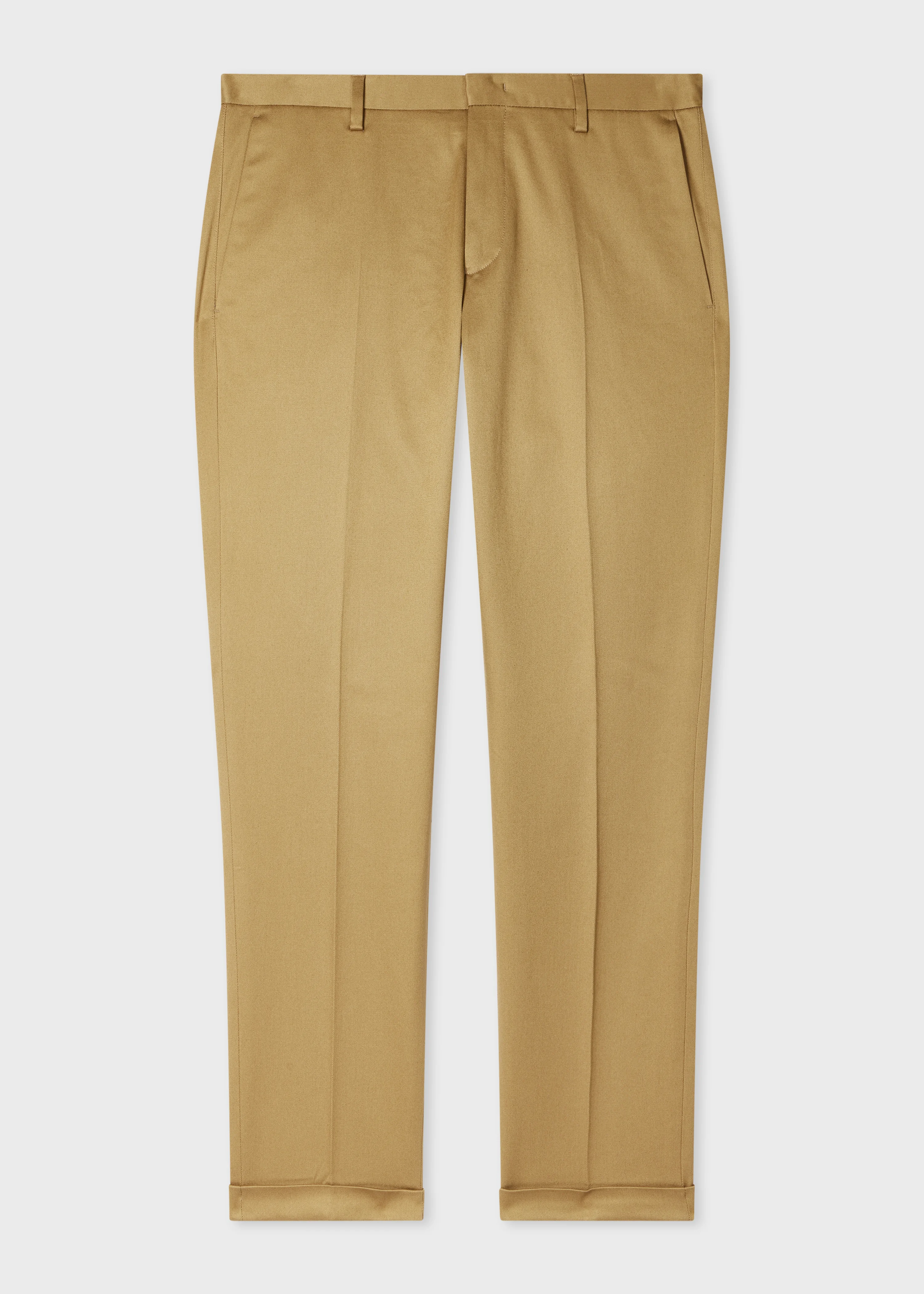 Slim-Fit Tan Cotton-Stretch Chinos - 1