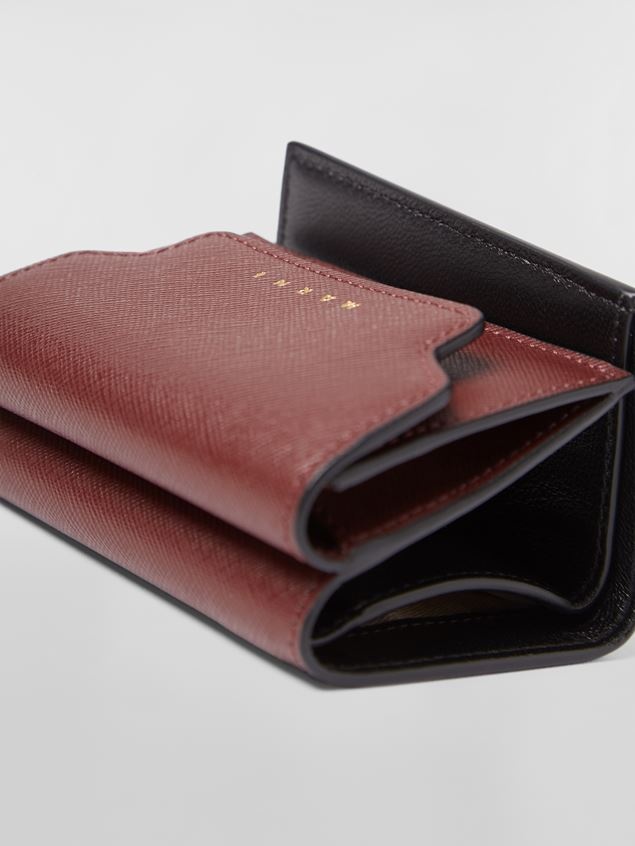 TRI-FOLD WALLET IN MONO-COLOURED SAFFIANO LEATHER - 5
