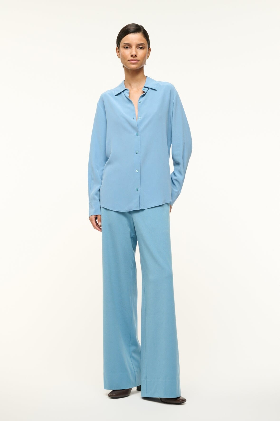 STAUD ROXBURY SILK SHIRT BLACK - 3