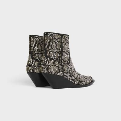 CELINE CELINE MOON ZIPPED BOOTS STRASSED ALL OVER in SUEDE CALFSKIN AND STRASS PATTERNED PYTHON outlook