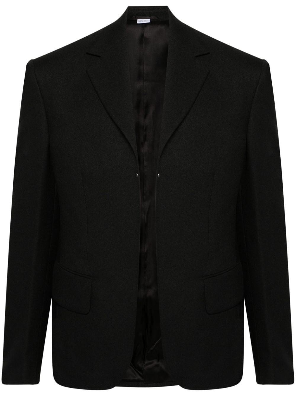 open-front twill blazer - 1
