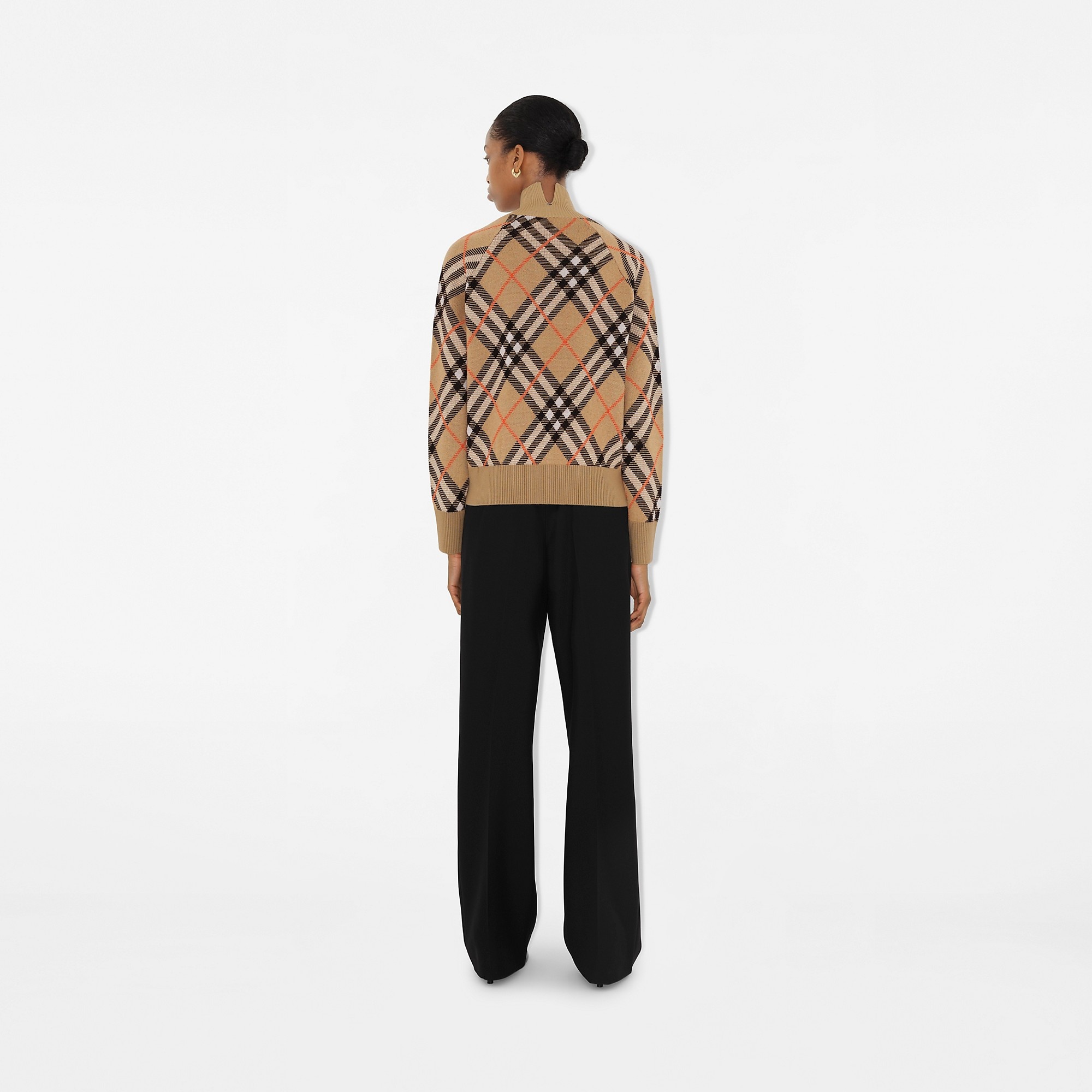 Check Wool Blend Track Jacket - 4