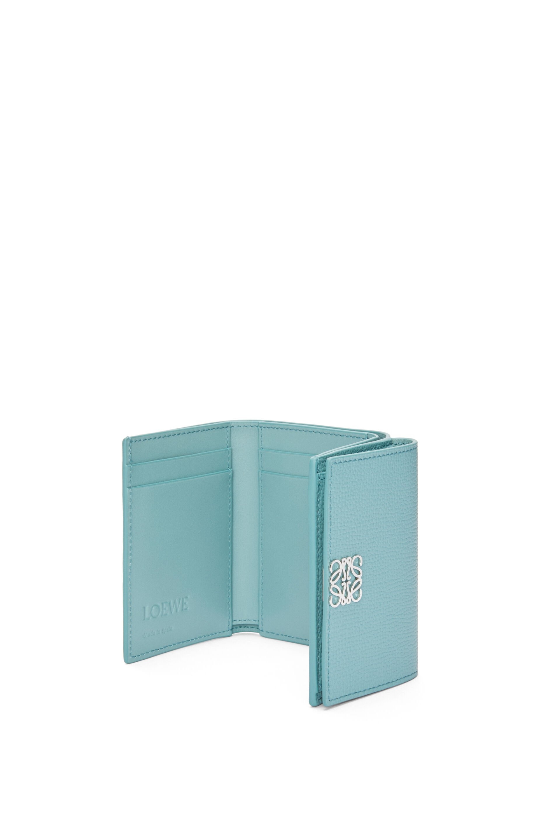 Anagram trifold wallet in pebble grained calfskin - 4