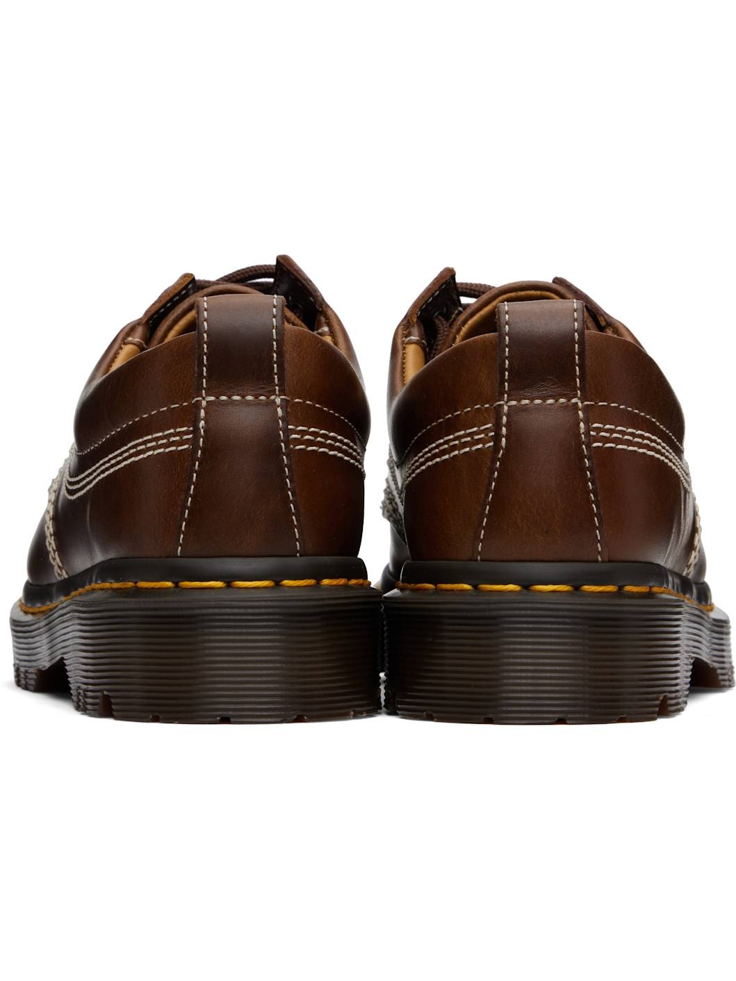 Brown Lowell Leather Moc Toe Derbys - 2