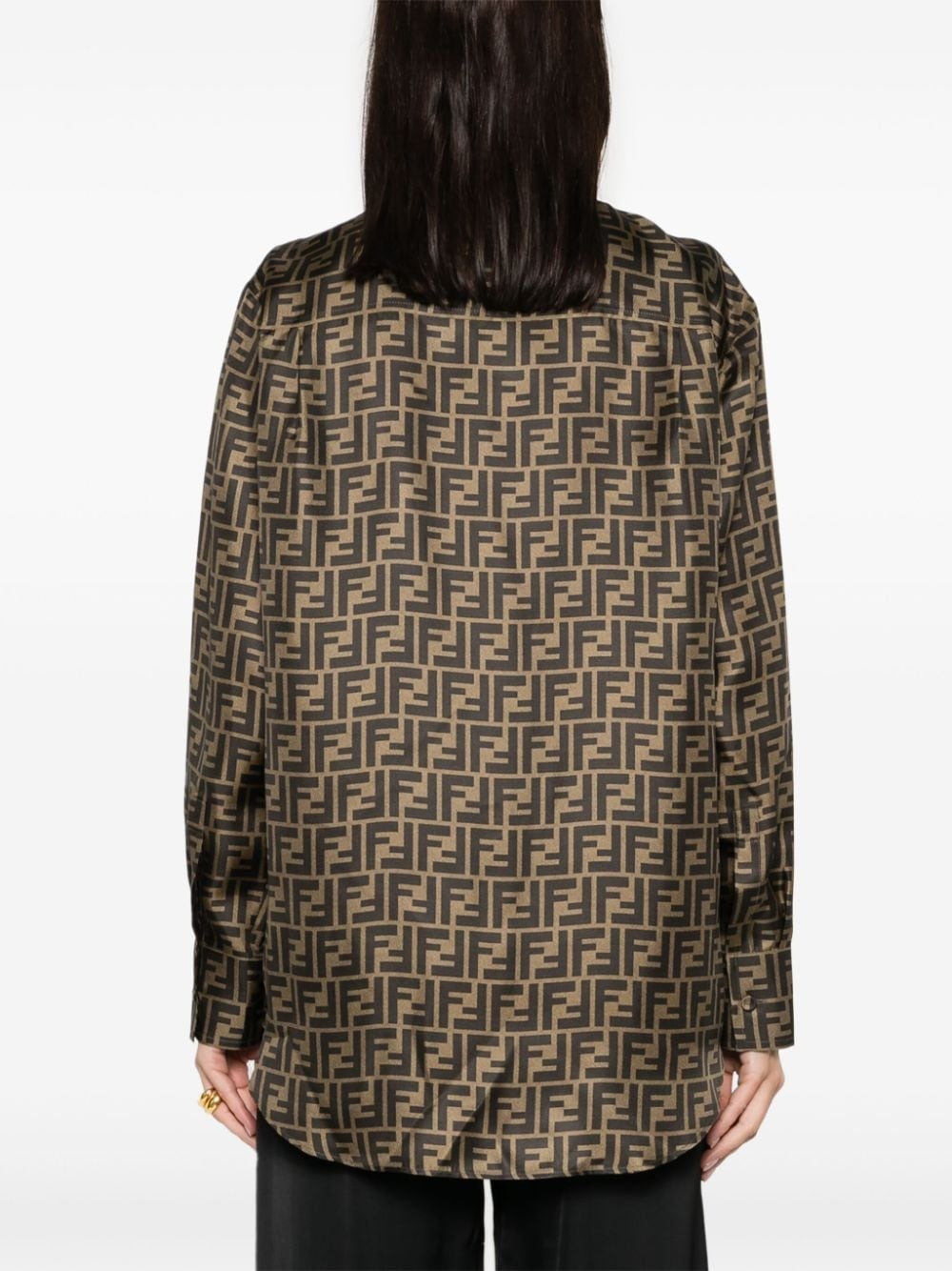 FF-logo print silk shirt - 4