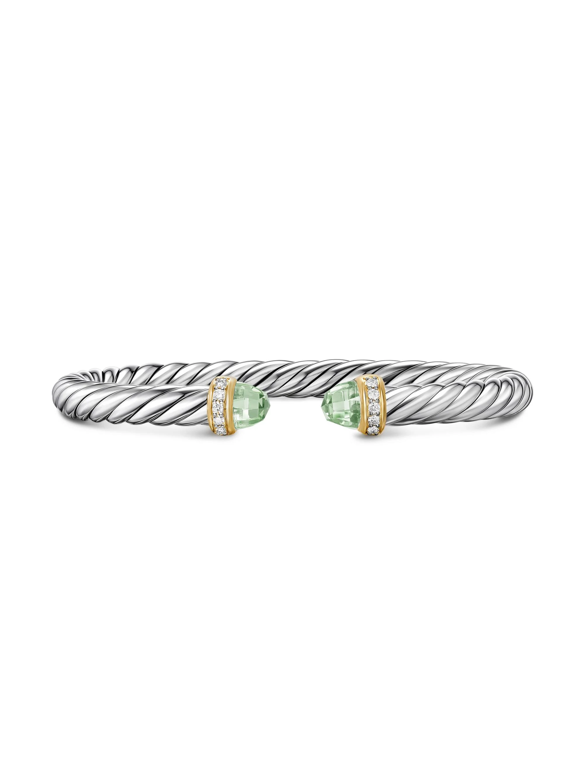 Women's Cable Flex Bracelet in Sterling Silver - New Prasiolite - 1