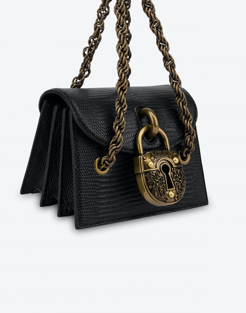 TEGU LIZARD-PRINT PADLOCK MINI BAG 4