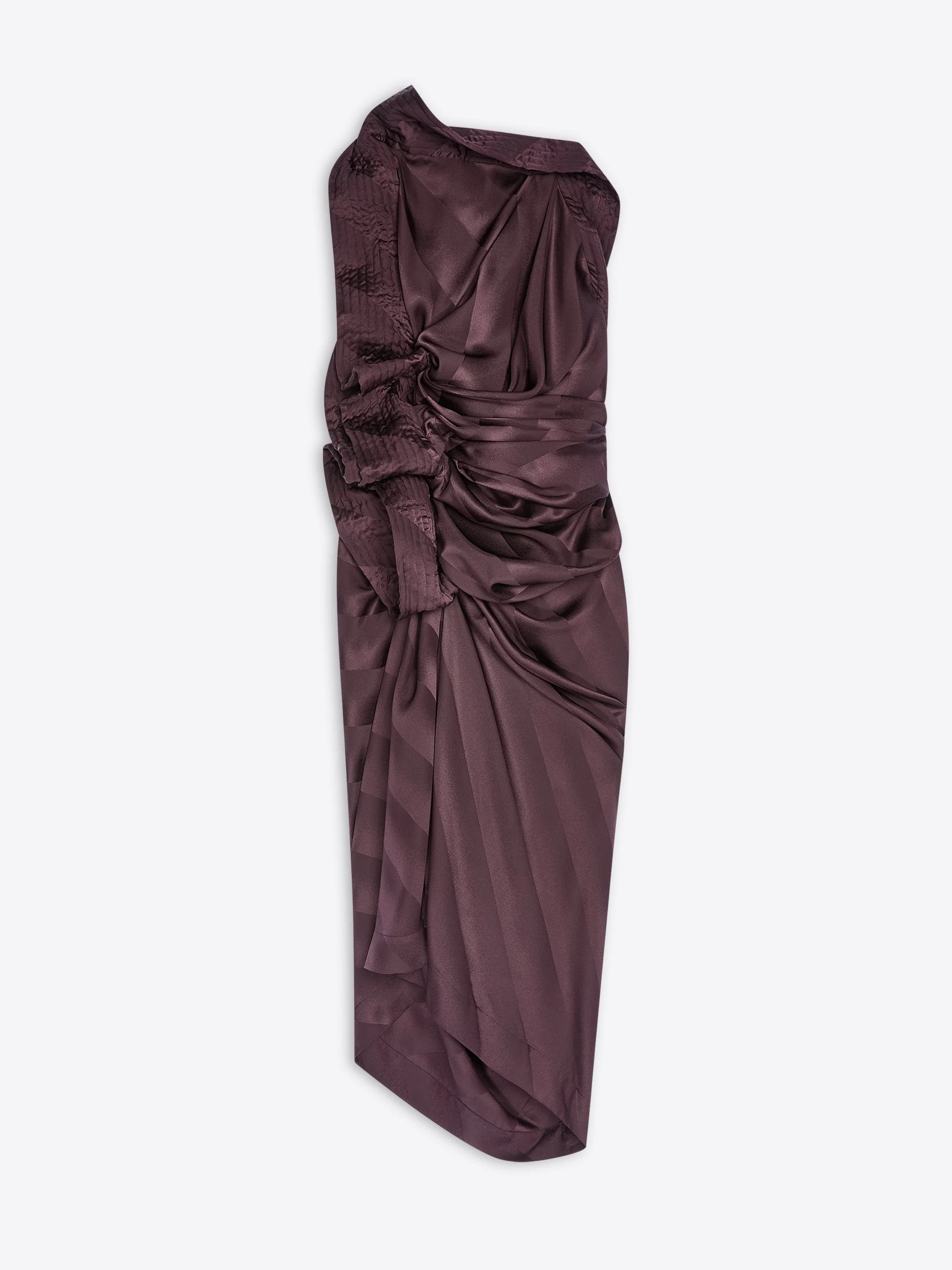 DRAPED SILK DRESS - 1