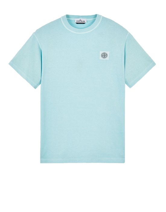 23757 GARMENT-DYED COTTON JERSEY 'FISSATO' TREATMENT AQUA - 1