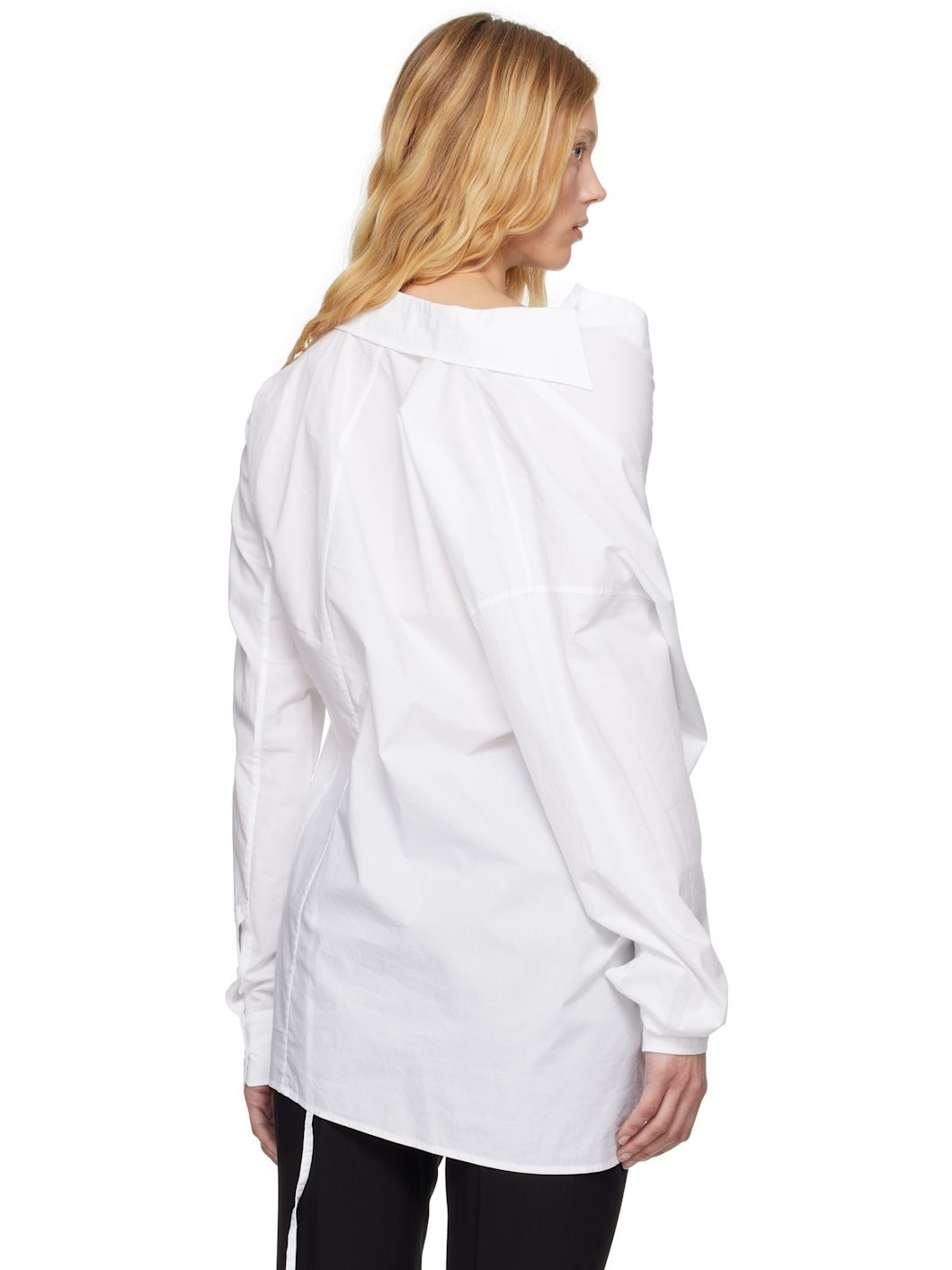 White Daria Drop Shoulder Shirt - 3