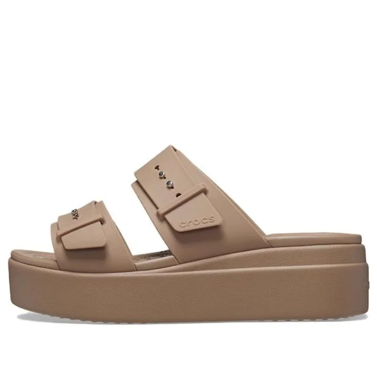 (WMNS) Crocs Brooklyn Sandal Low Wedge 'Latte' 207431-2Q9 - 1