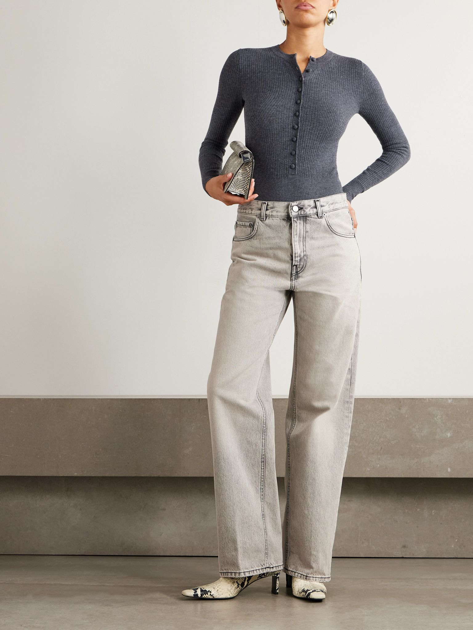 Bonnie high-rise straight-leg jeans Gray - 2