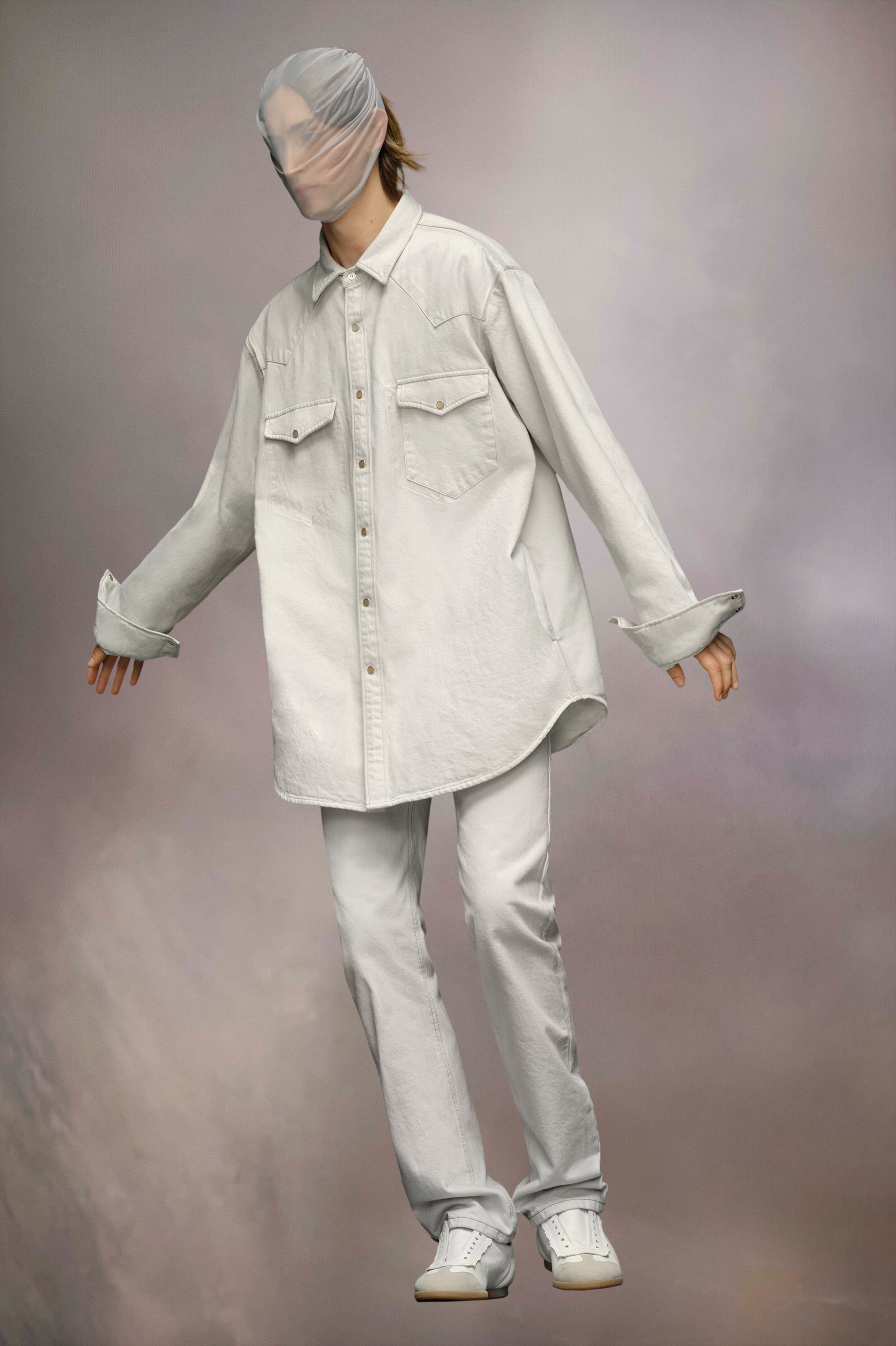 Chalk selvedge denim shirt - 2