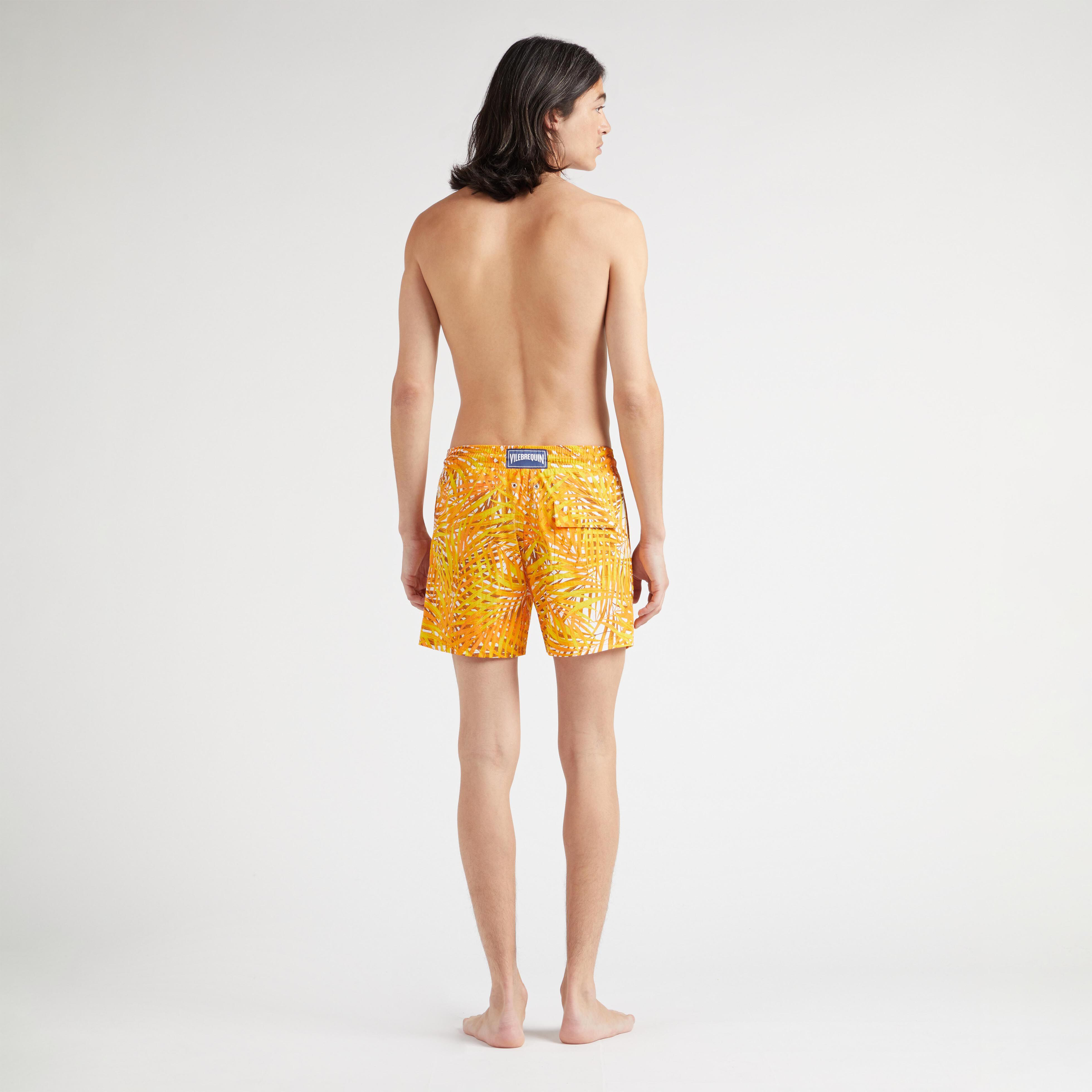 Men Stretch Short Swim Trunks Palm Leaves - 4