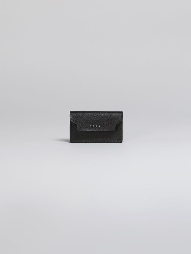 BLACK SAFFIANO LEATHER ZIP-AROUND WALLET - 1
