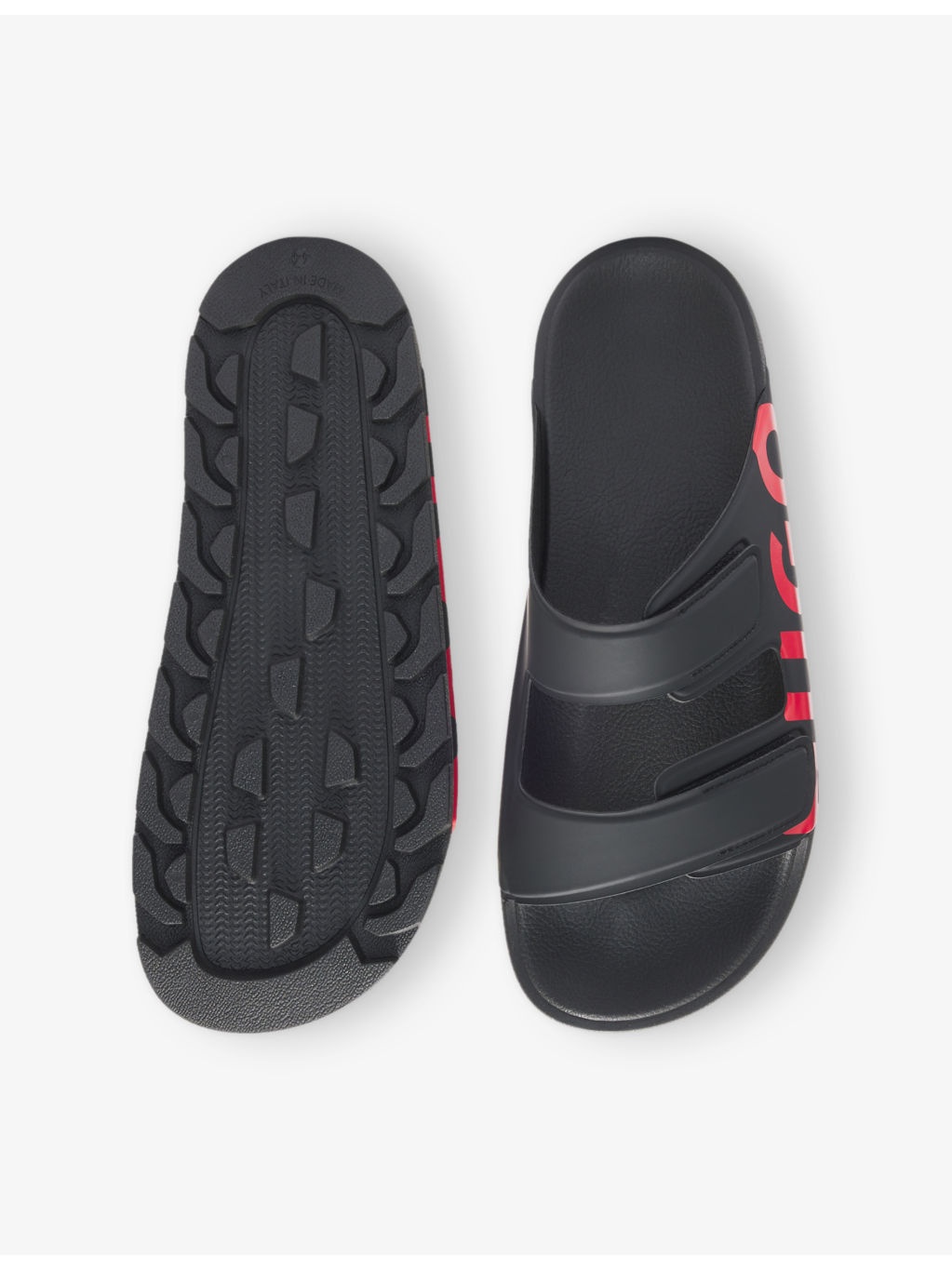 Logo-Print Double-Strap Slip-On Rubber Sandals - 3