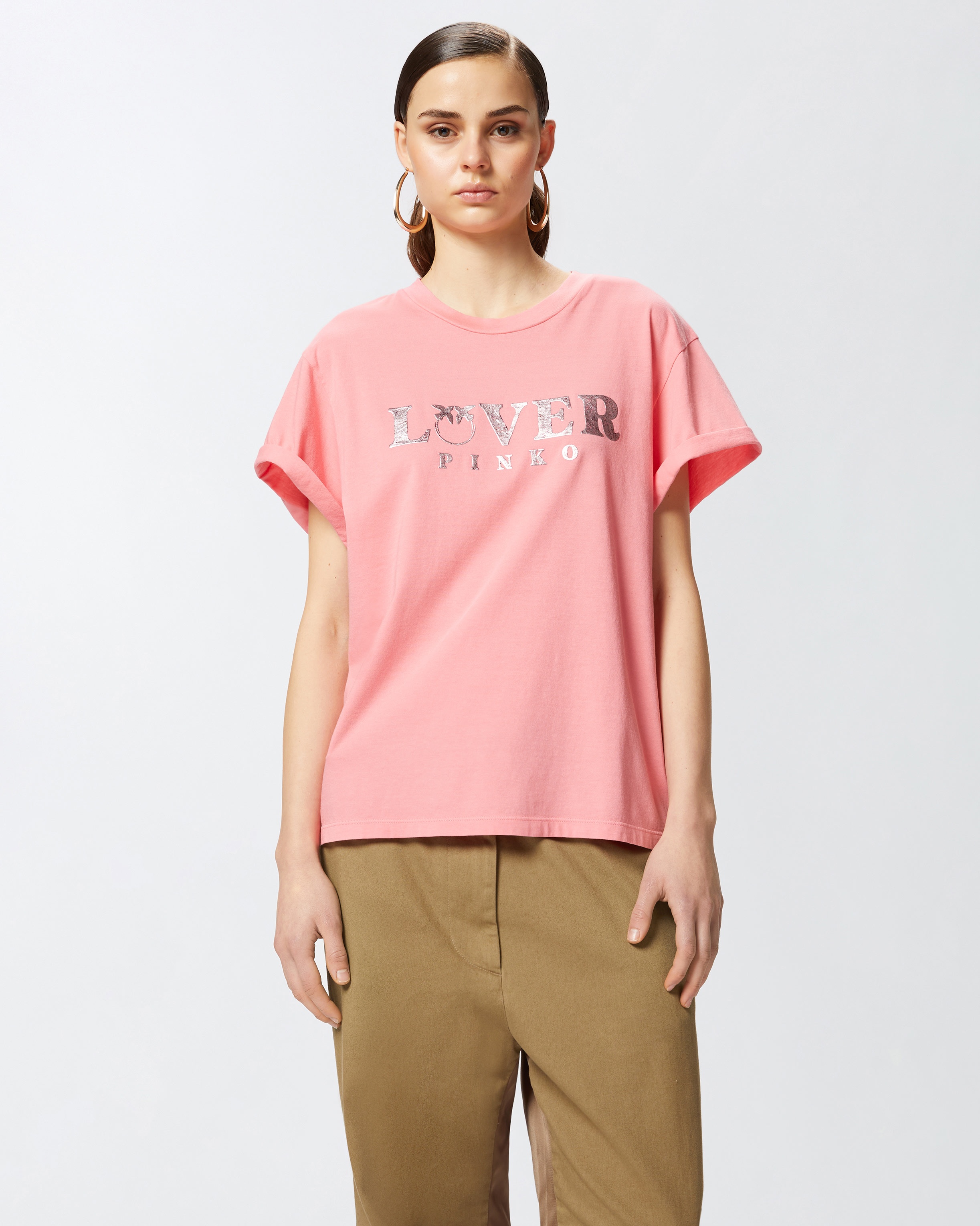 METALLIC PRINT T-SHIRT ON THE FRONT - 2