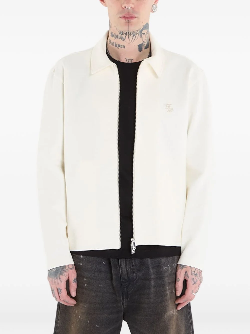 Coach logo zip-up jacket - 1