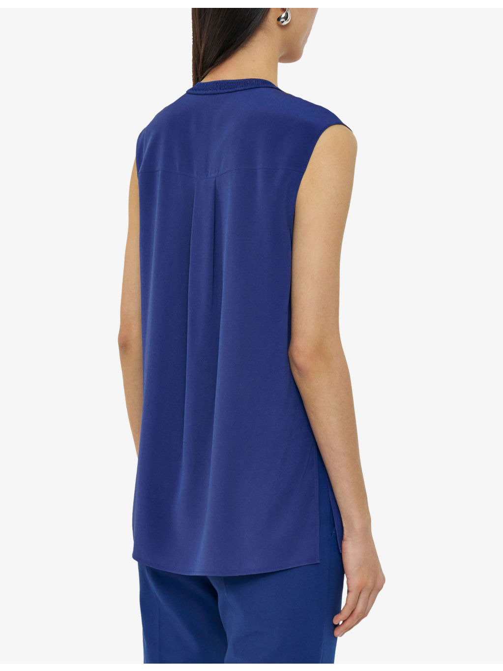 Louis Knitted-Trim Silk-Crepe Blouse - 4