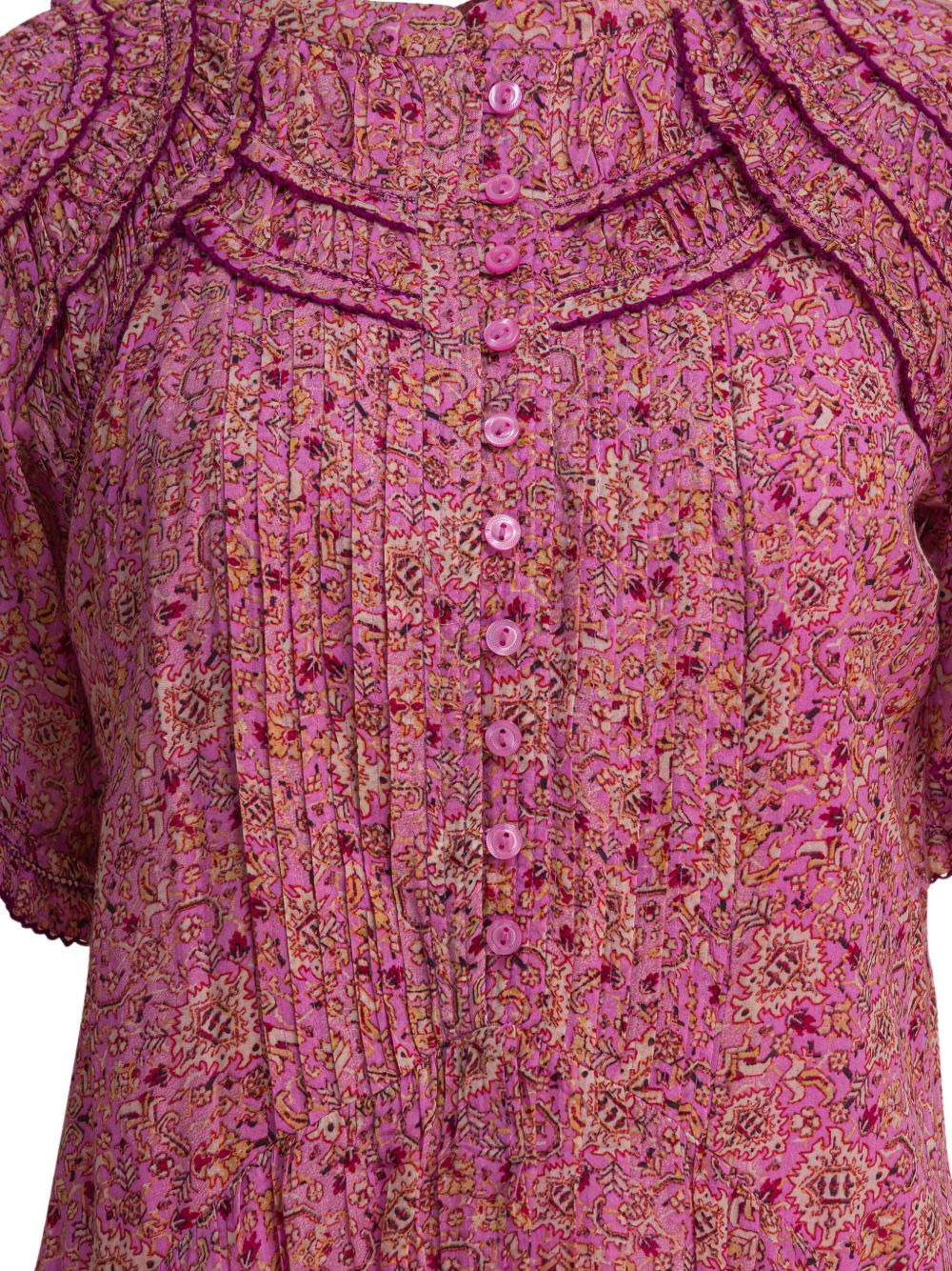Celyana pleated floral-print mini dress - 3