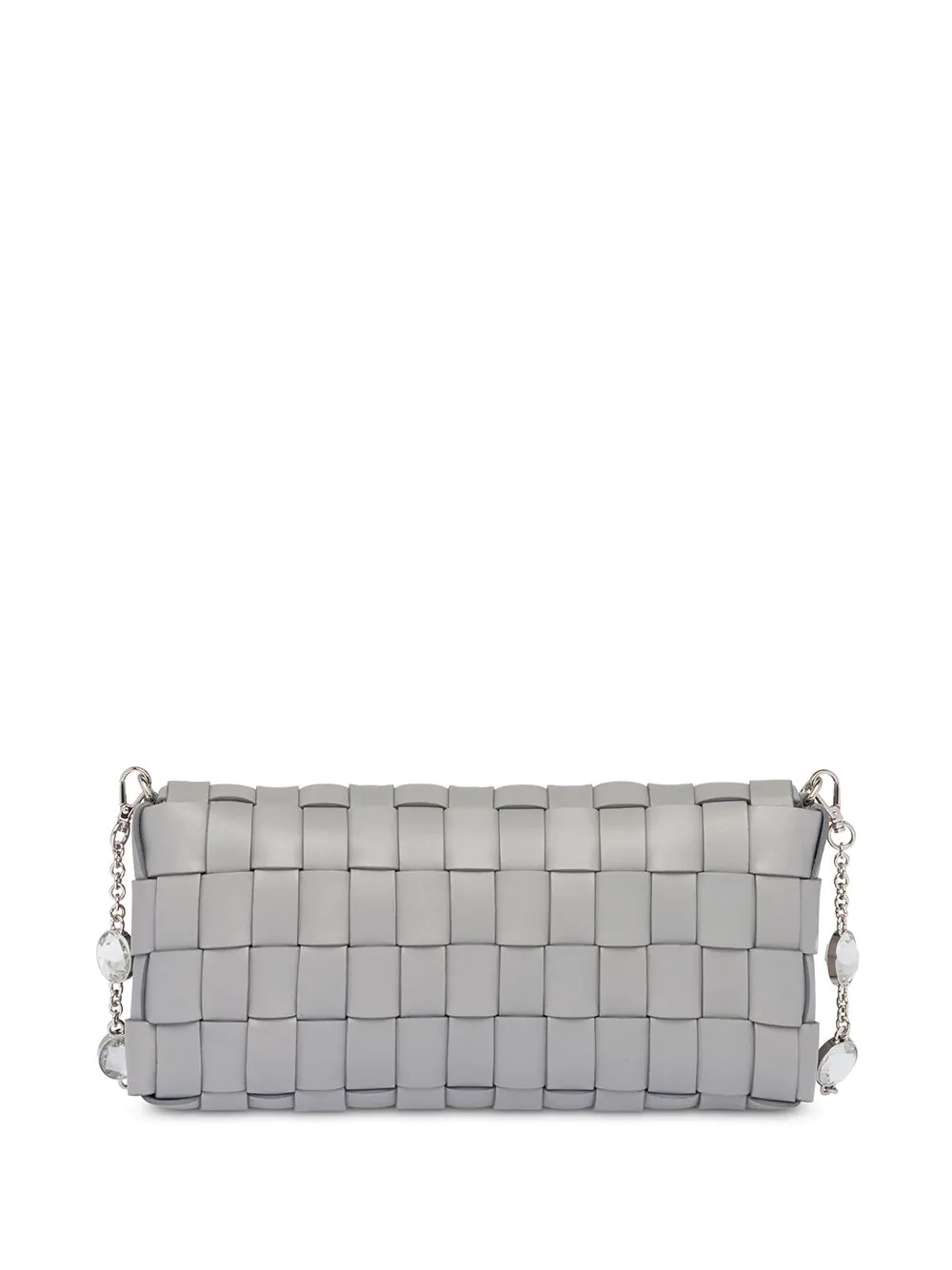 crystal-embellished woven shoulder bag - 3