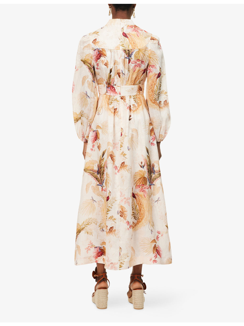 Ascension Plunge Linen Midi Dress - 4