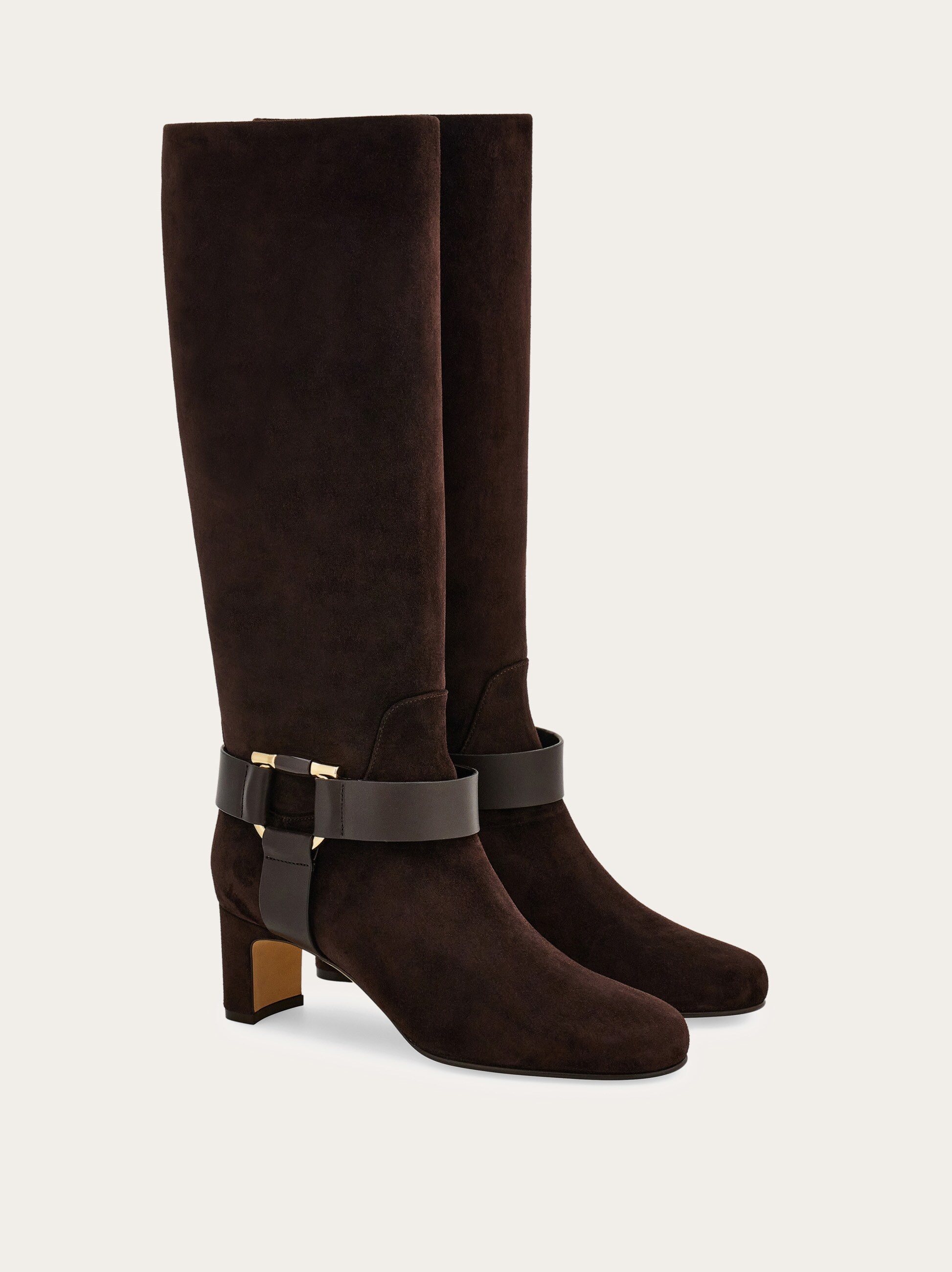 Gancini ornament knee high boot - 5