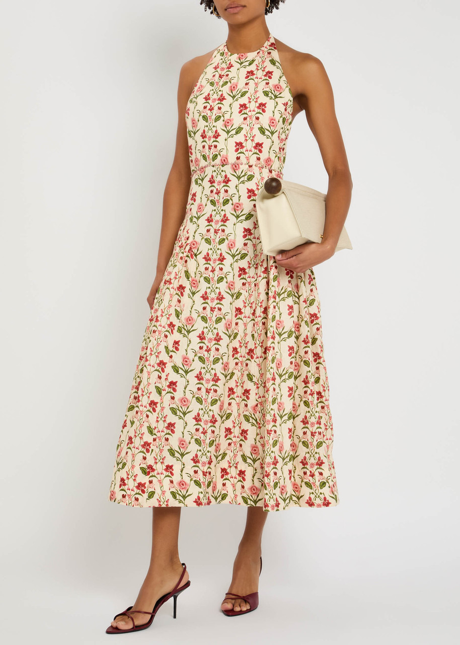 Agua BY Agua Bendita Balsa Canna Floral-print Linen Midi Dress - 4